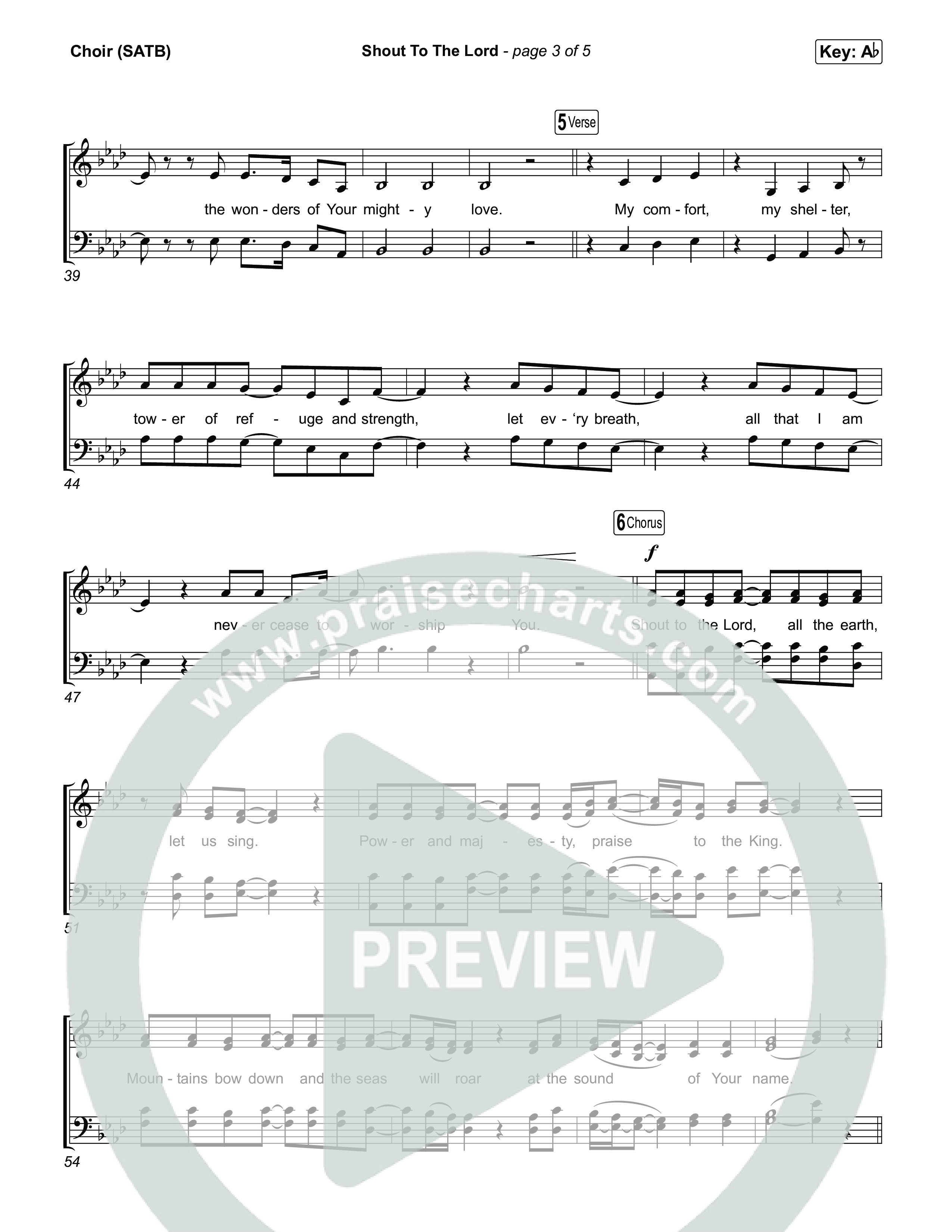 Shout To The Lord (Live) Choir Sheet (SATB) (Gateway Worship / Jessie Harris)