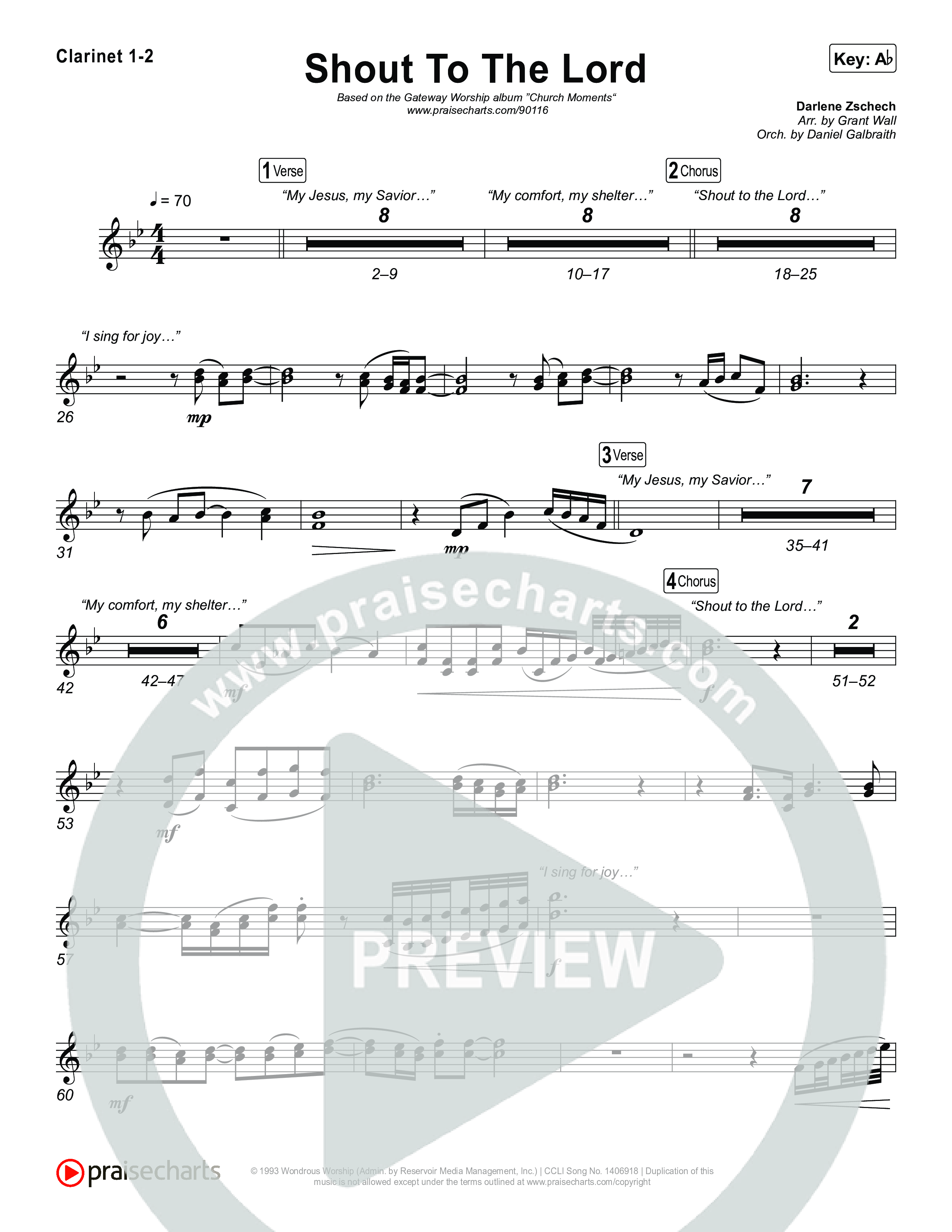 Shout To The Lord (Live) Clarinet 1,2 (Gateway Worship / Jessie Harris)