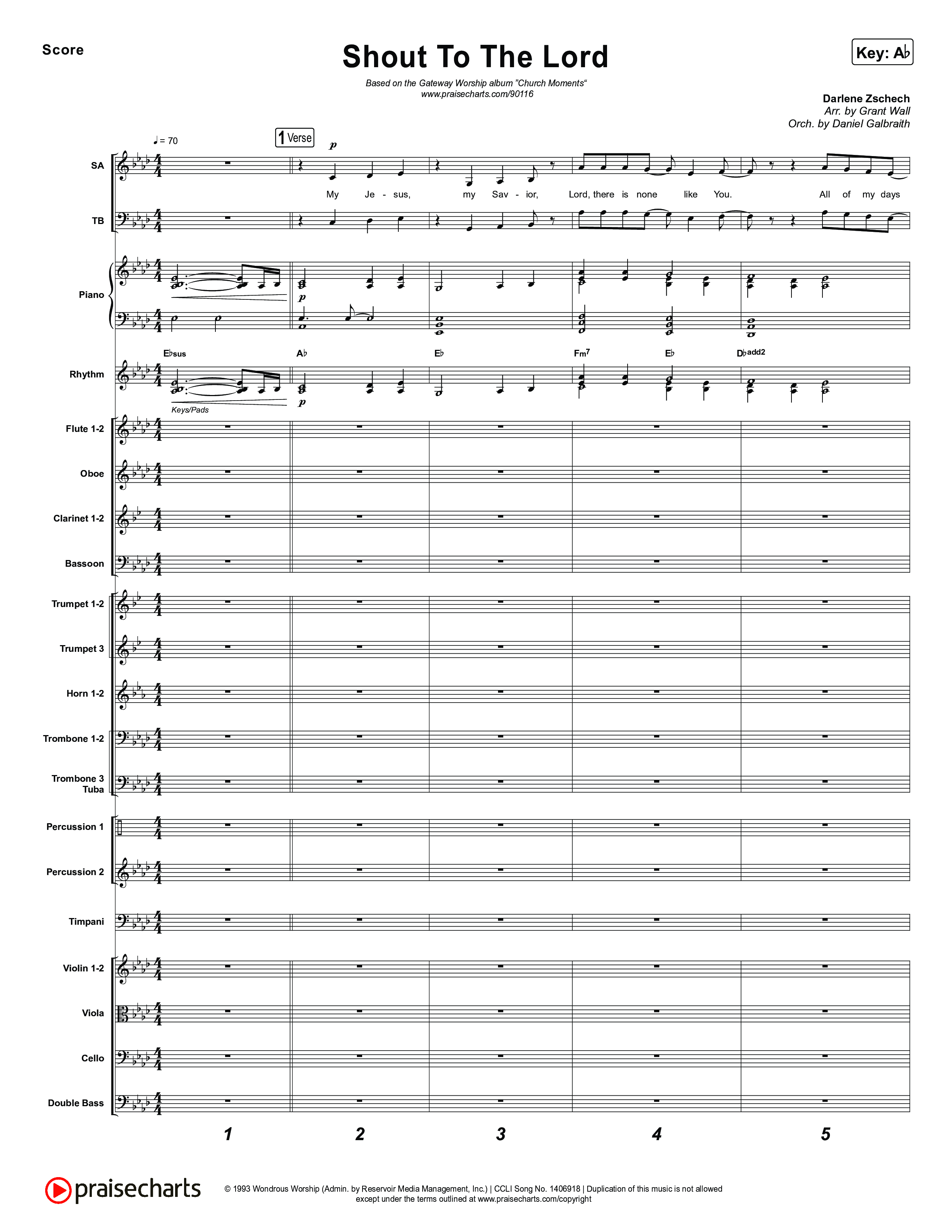 Shout To The Lord (Live) Conductor's Score (Gateway Worship / Jessie Harris)