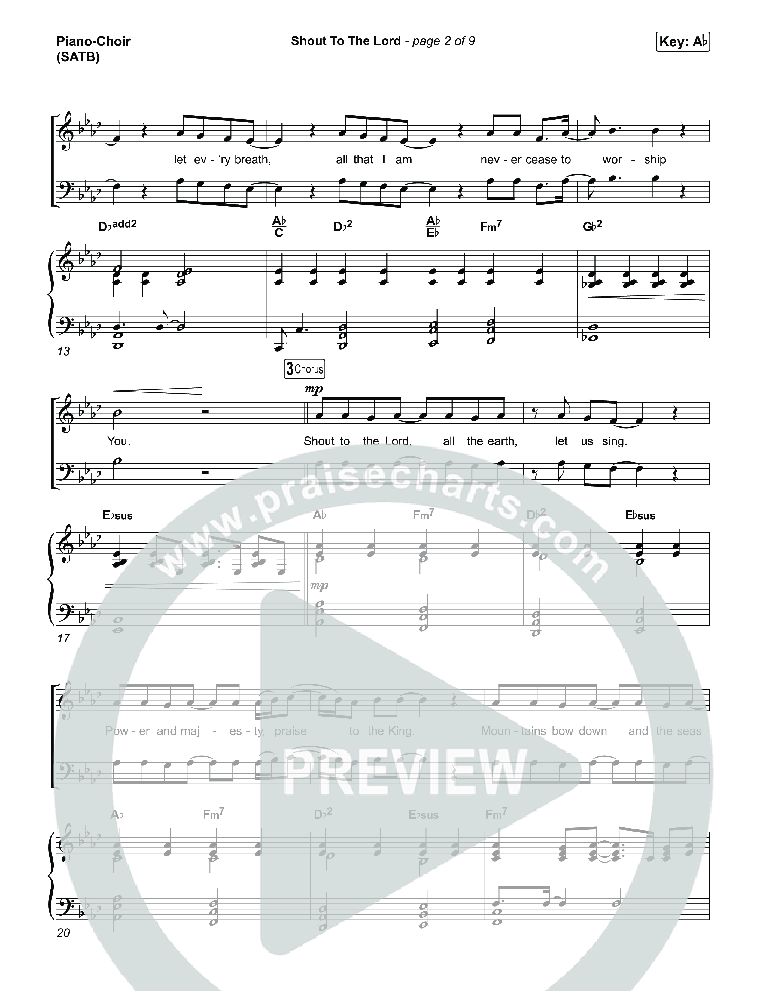 Shout To The Lord (Live) Piano/Vocal Pack (Gateway Worship / Jessie Harris)