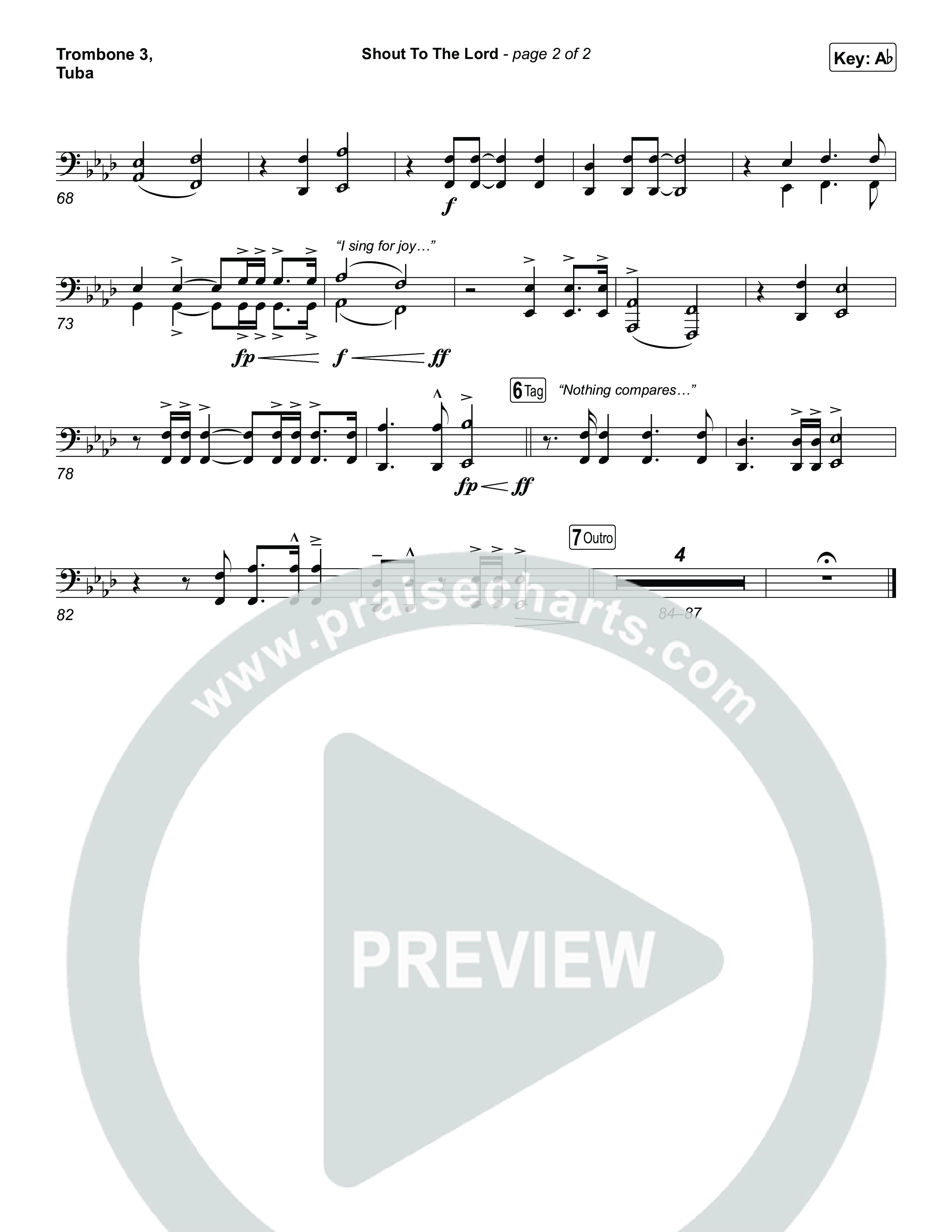 Shout To The Lord (Live) Trombone 3/Tuba (Gateway Worship / Jessie Harris)