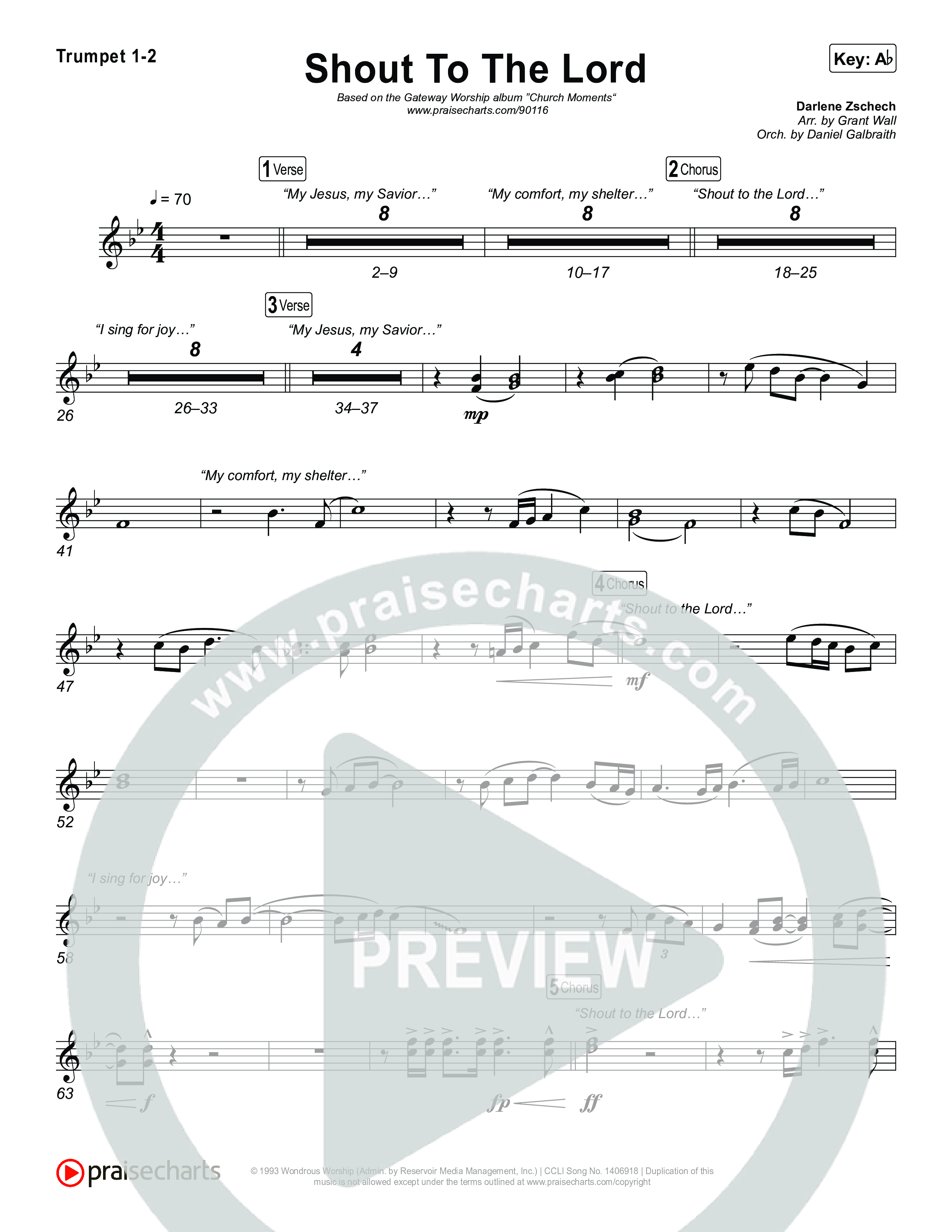 Shout To The Lord (Live) Trumpet 1,2 (Gateway Worship / Jessie Harris)