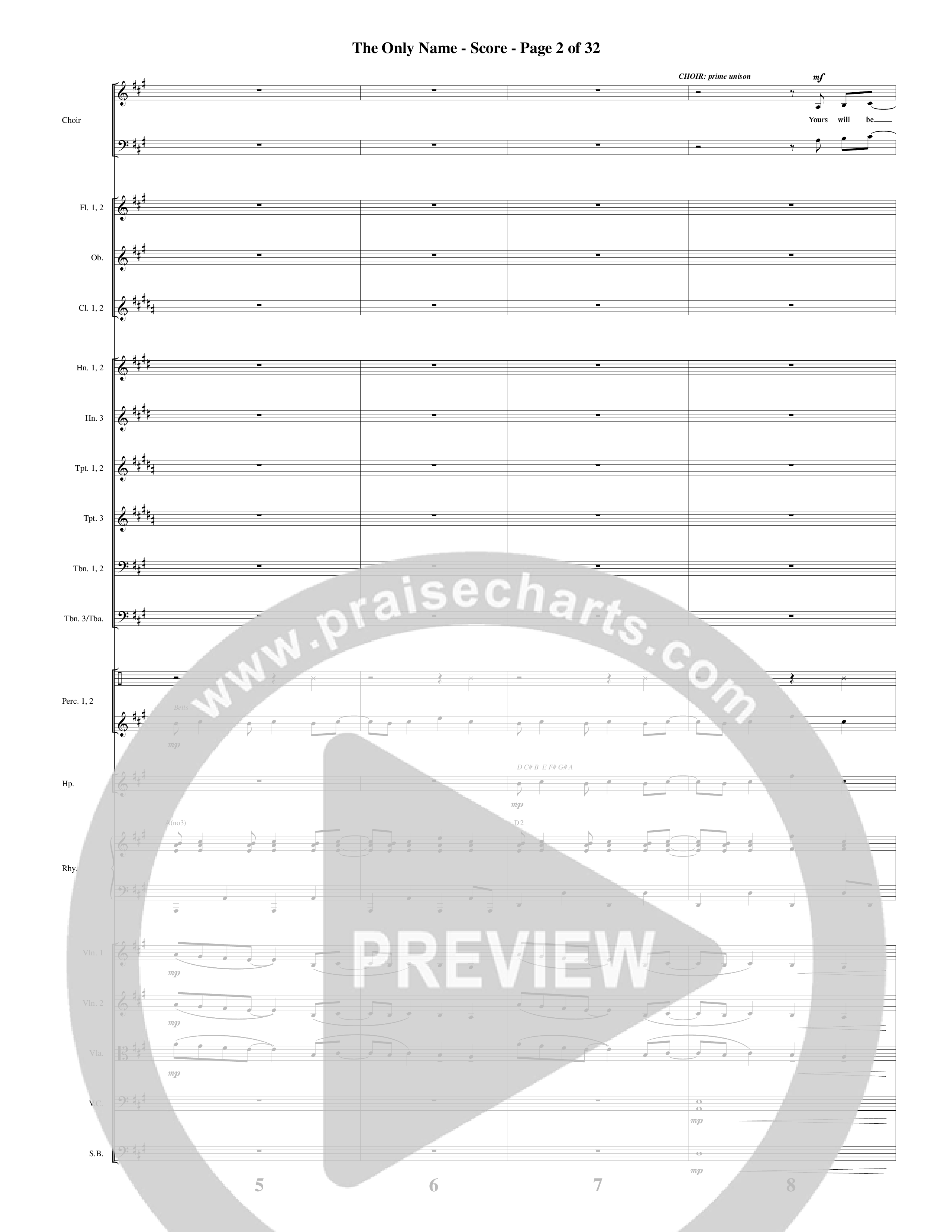 The Only Name (Yours Will Be) (Choral Anthem SATB) Orchestration (Word Music Choral / Orch. Cliff Duren)