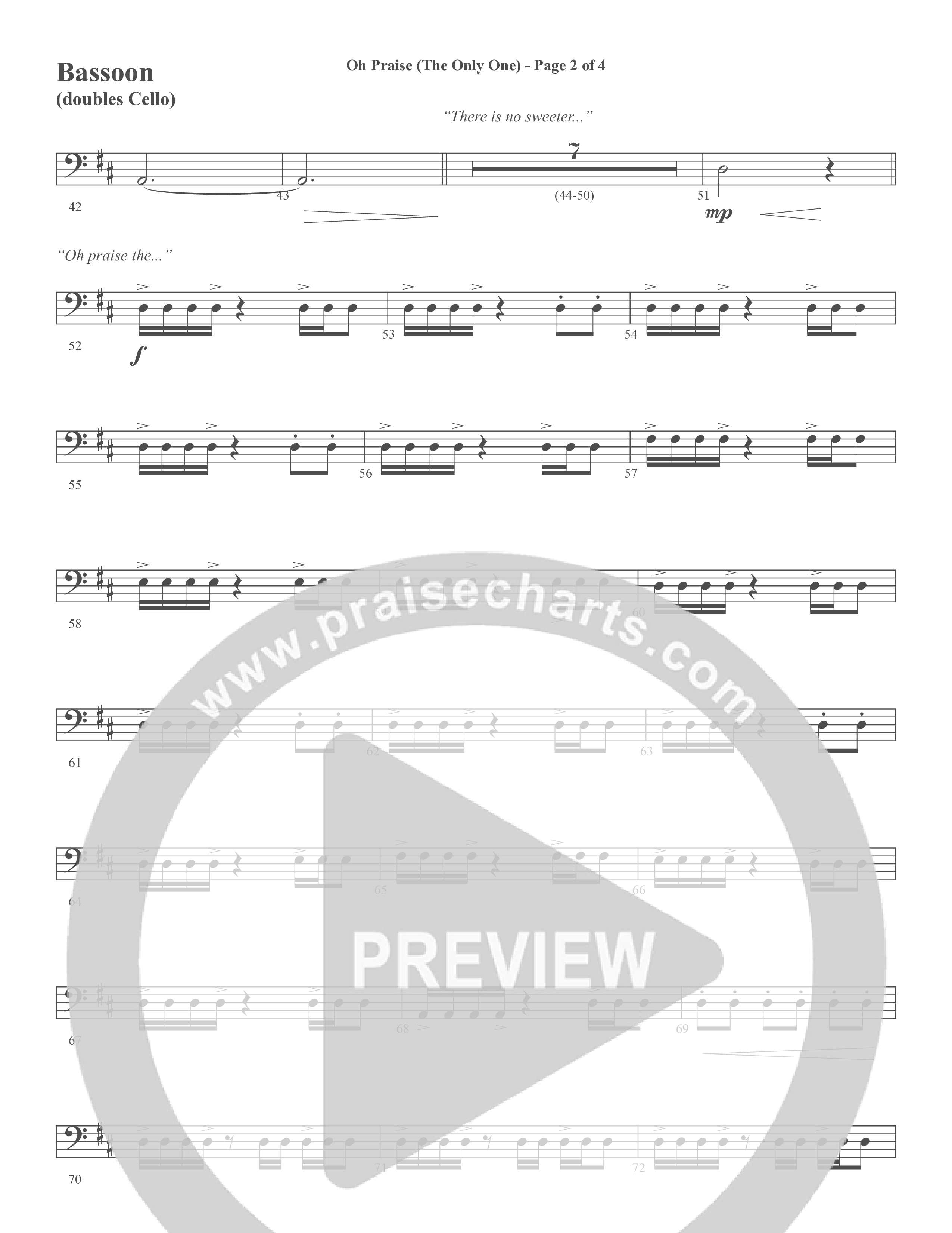 Oh Praise (The Only One) (Choral Anthem SATB) Bassoon (Word Music Choral / Arr. David Wise)