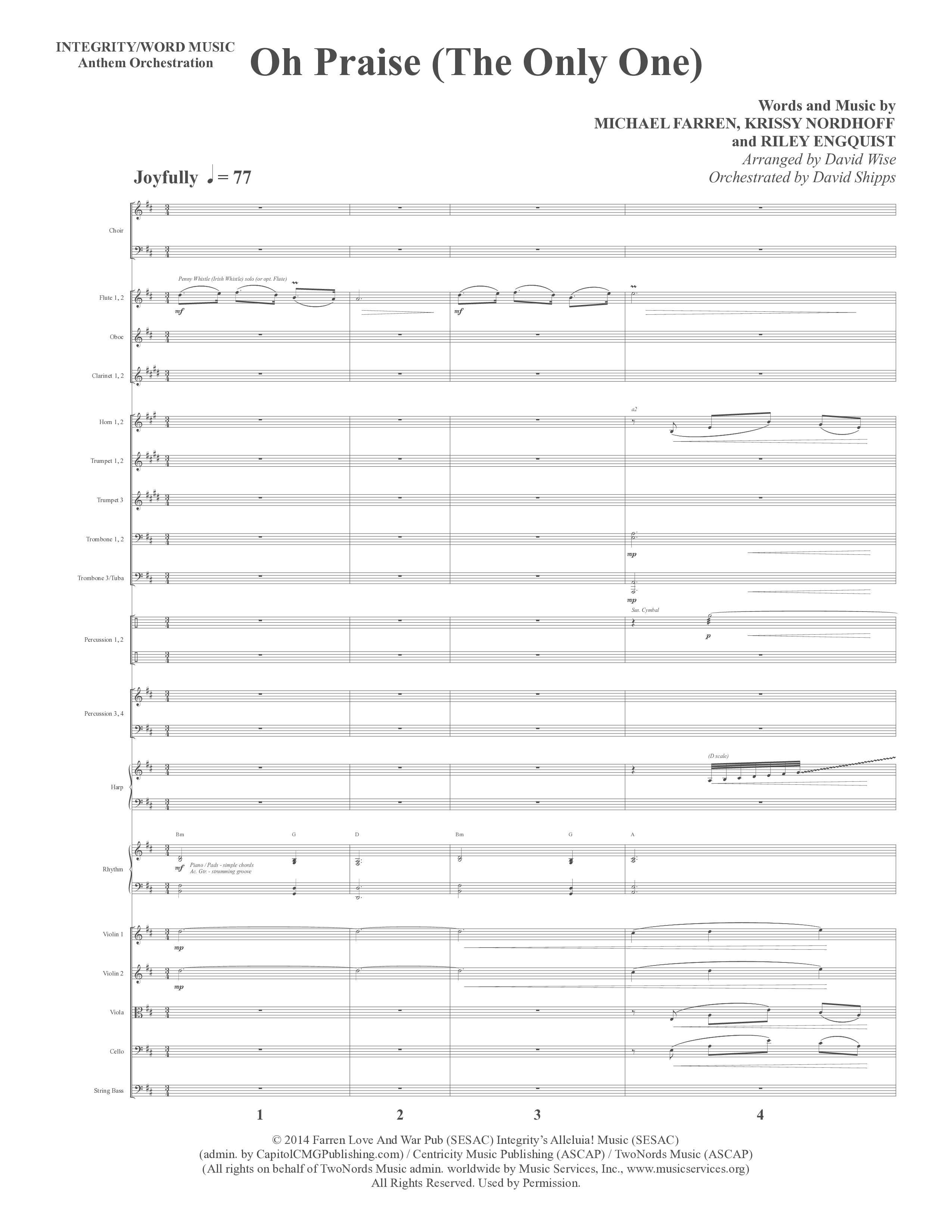 Oh Praise (The Only One) (Choral Anthem SATB) Conductor's Score (Word Music Choral / Arr. David Wise)