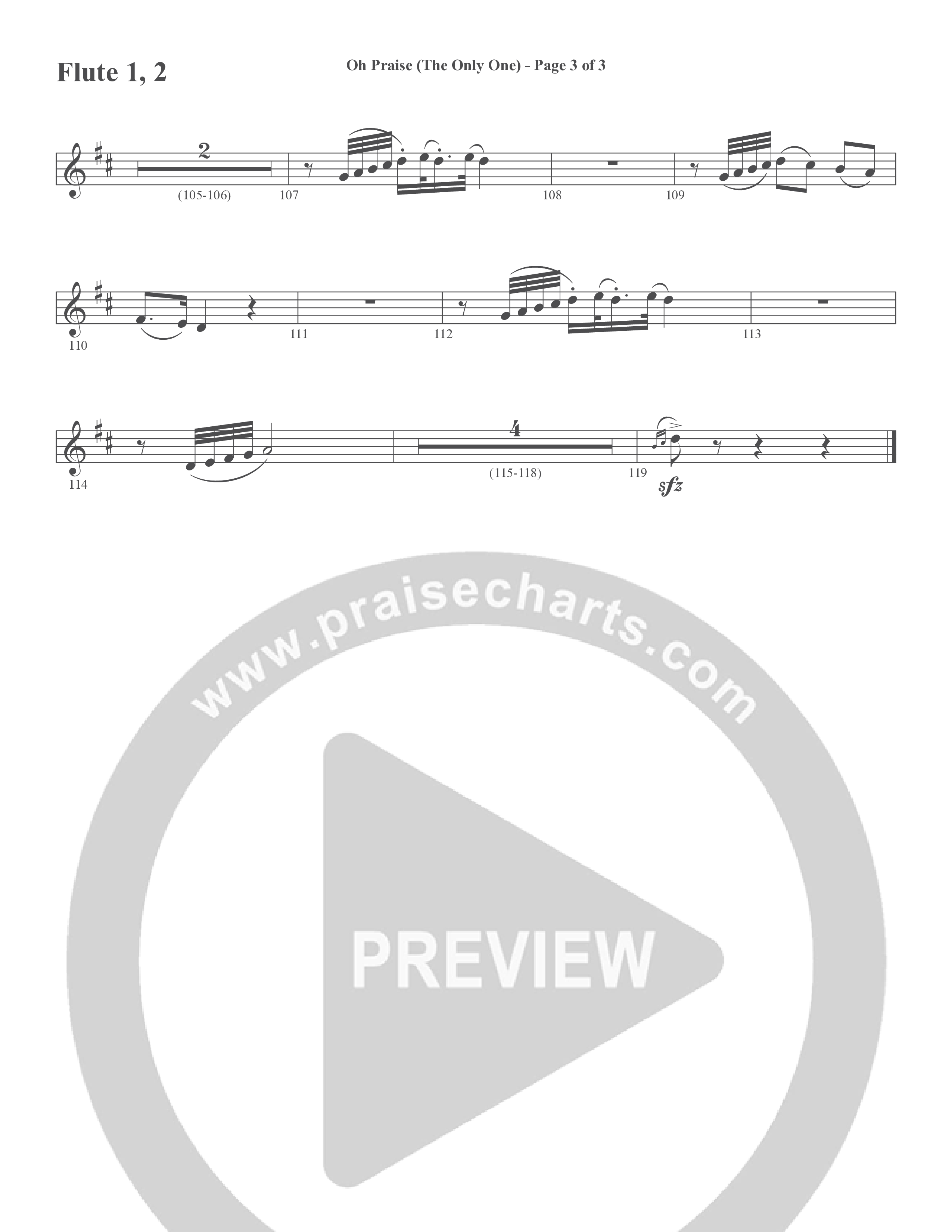 Oh Praise (The Only One) (Choral Anthem SATB) Flute 1/2 (Word Music Choral / Arr. David Wise)
