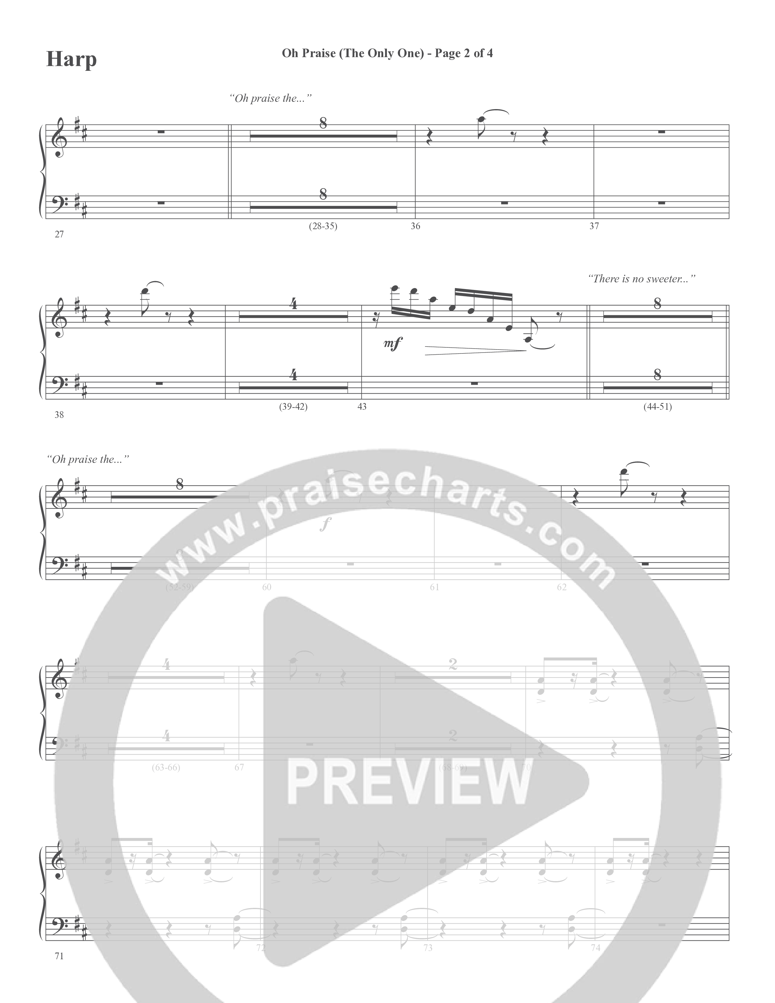 Oh Praise (The Only One) (Choral Anthem SATB) Harp (Word Music Choral / Arr. David Wise)