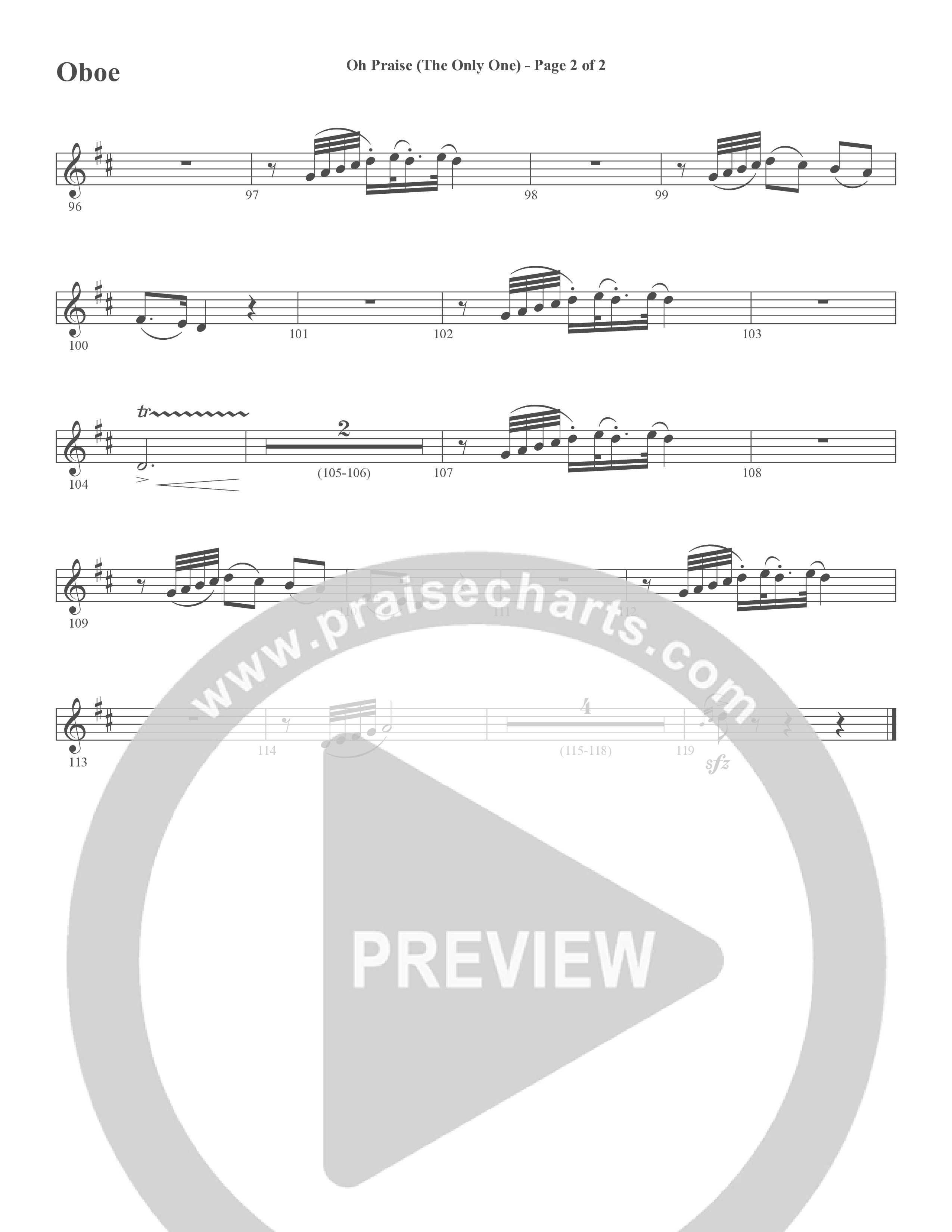 Oh Praise (The Only One) (Choral Anthem SATB) Oboe (Word Music Choral / Arr. David Wise)