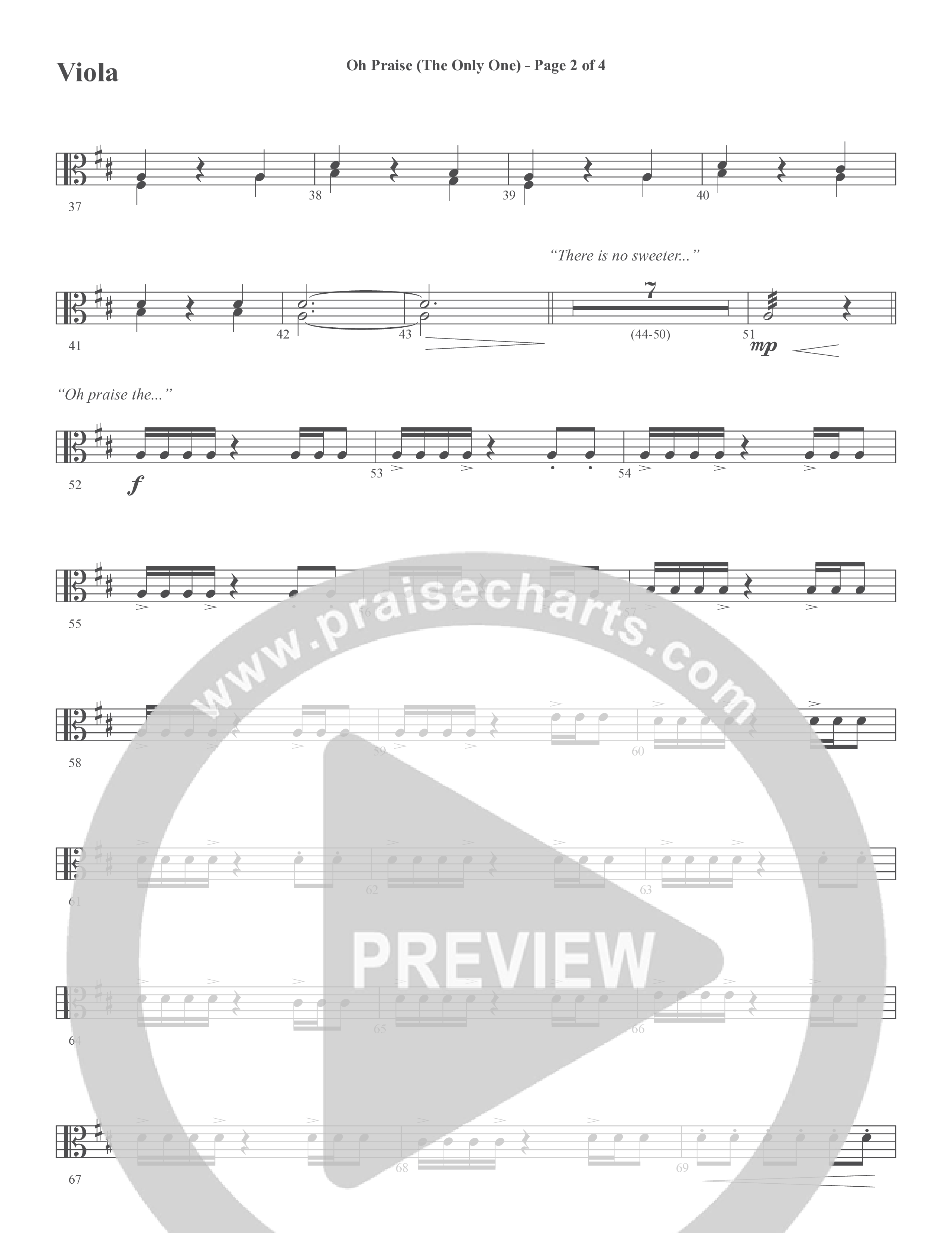 Oh Praise (The Only One) (Choral Anthem SATB) Viola (Word Music Choral / Arr. David Wise)
