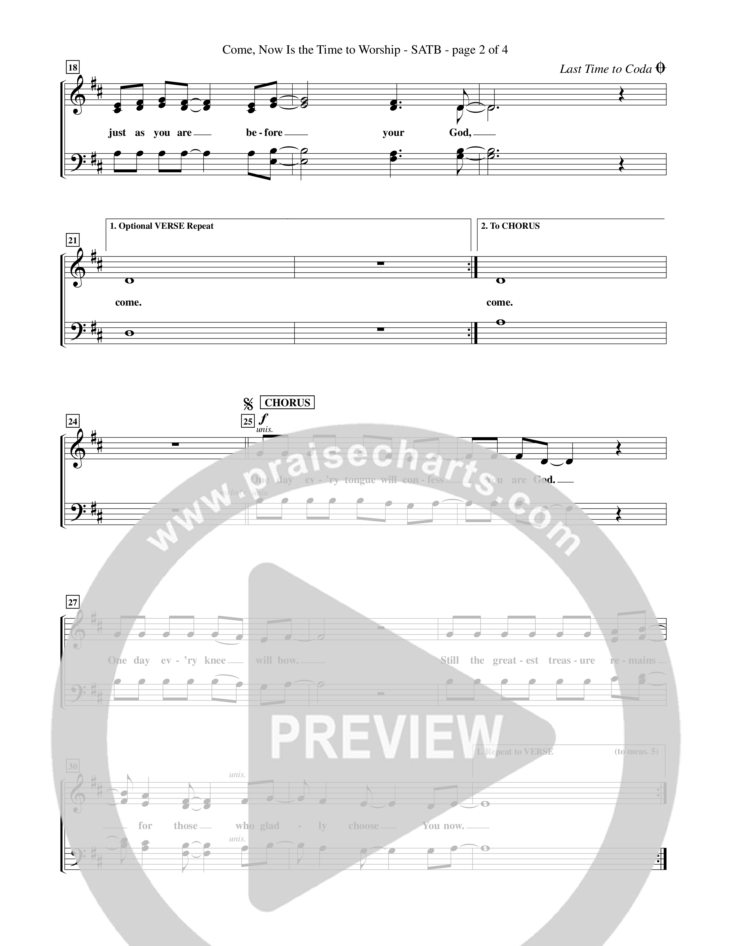 Come Now Is The Time To Worship (Choral Anthem SATB) Choir Sheet (SATB) (Word Music Choral / Orch. Tom Payne)