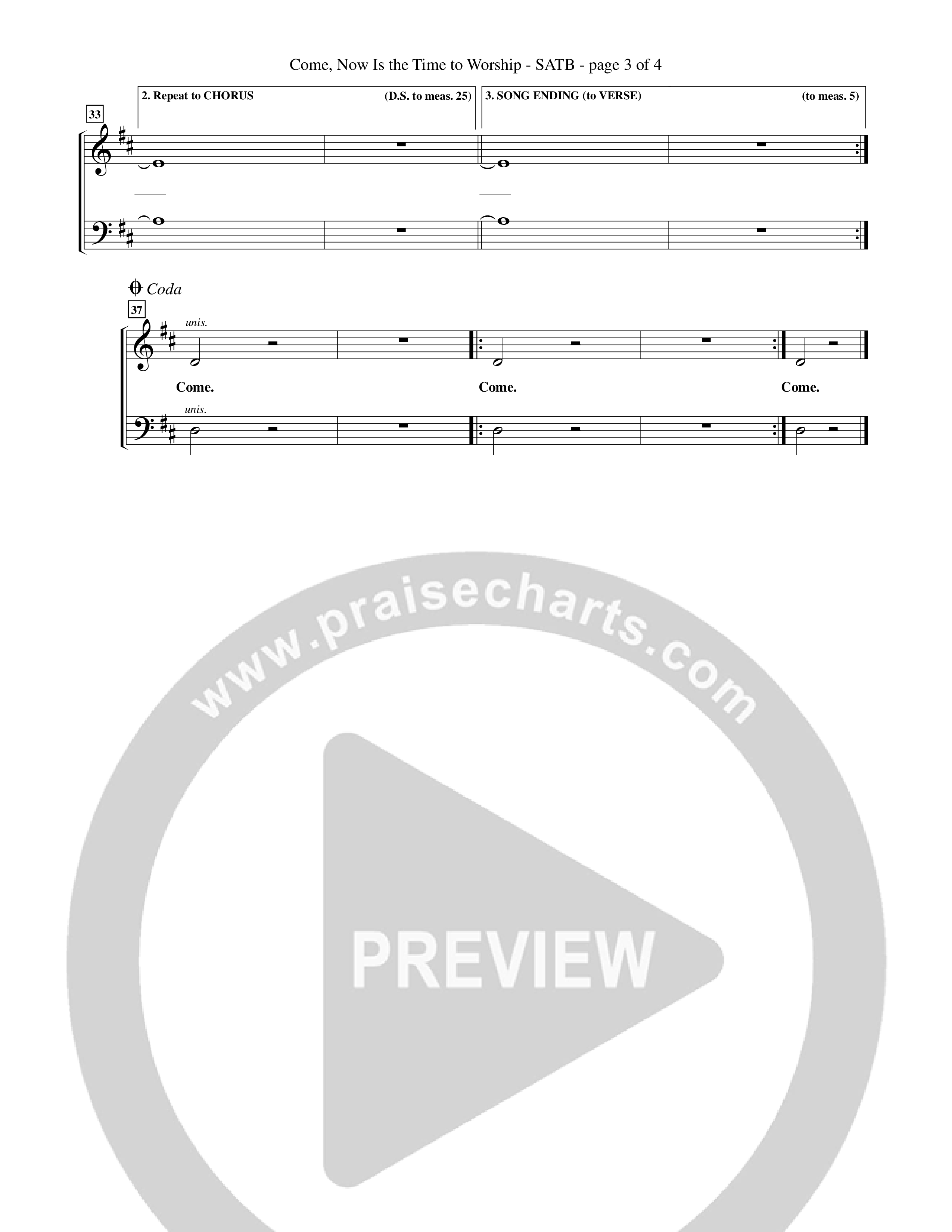 Come Now Is The Time To Worship (Choral Anthem SATB) Choir Sheet (SATB) (Word Music Choral / Orch. Tom Payne)