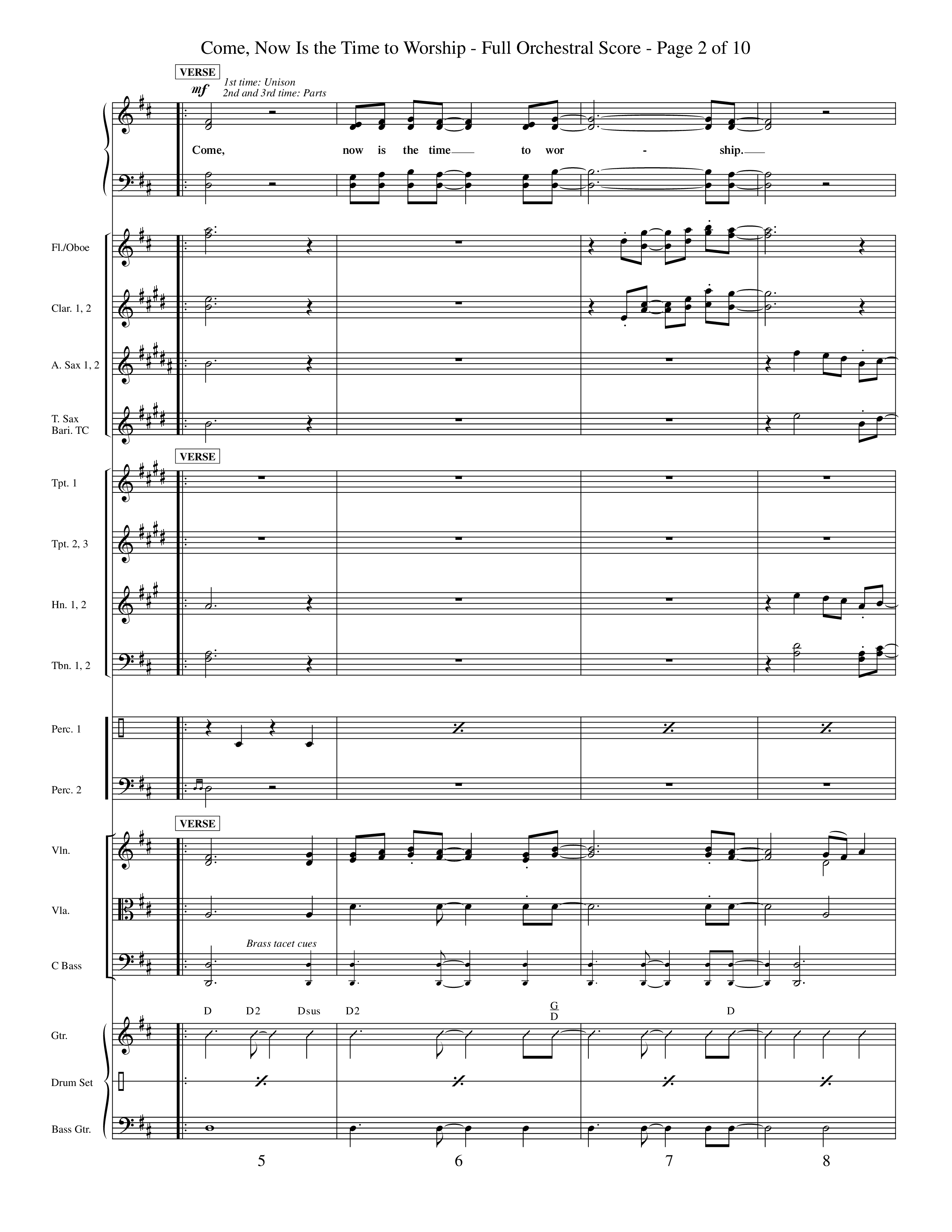 Come Now Is The Time To Worship (Choral Anthem SATB) Orchestration (Word Music Choral / Orch. Tom Payne)