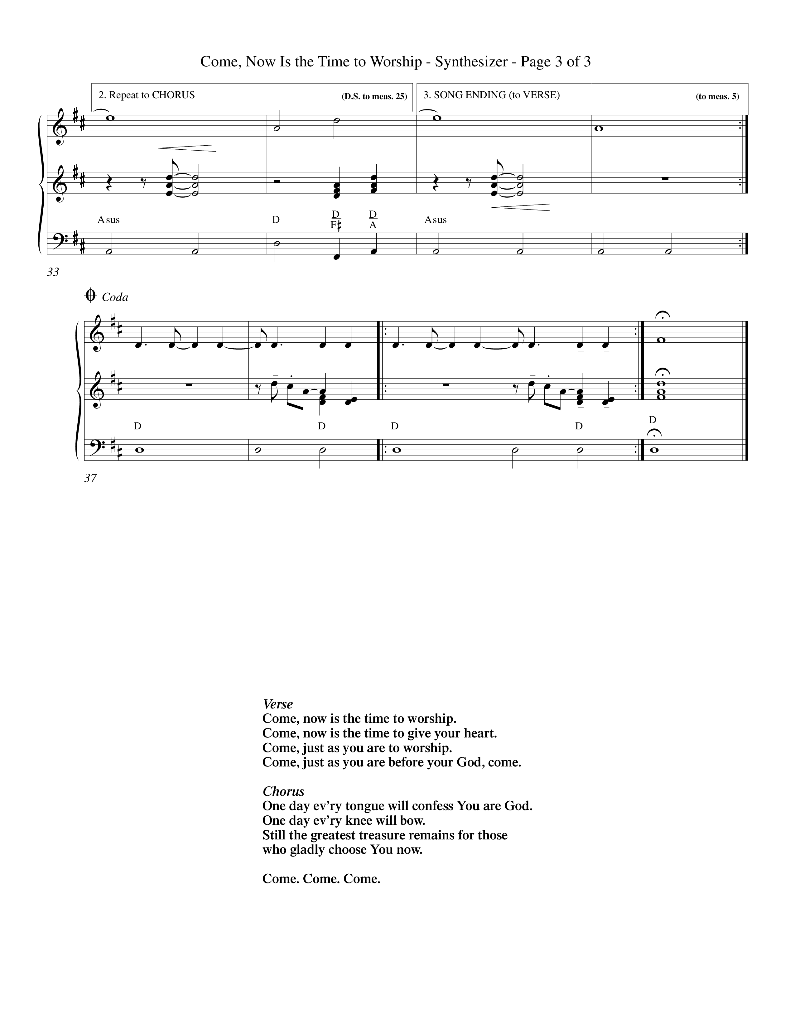 Come Now Is The Time To Worship (Choral Anthem SATB) Synth (Word Music Choral / Orch. Tom Payne)