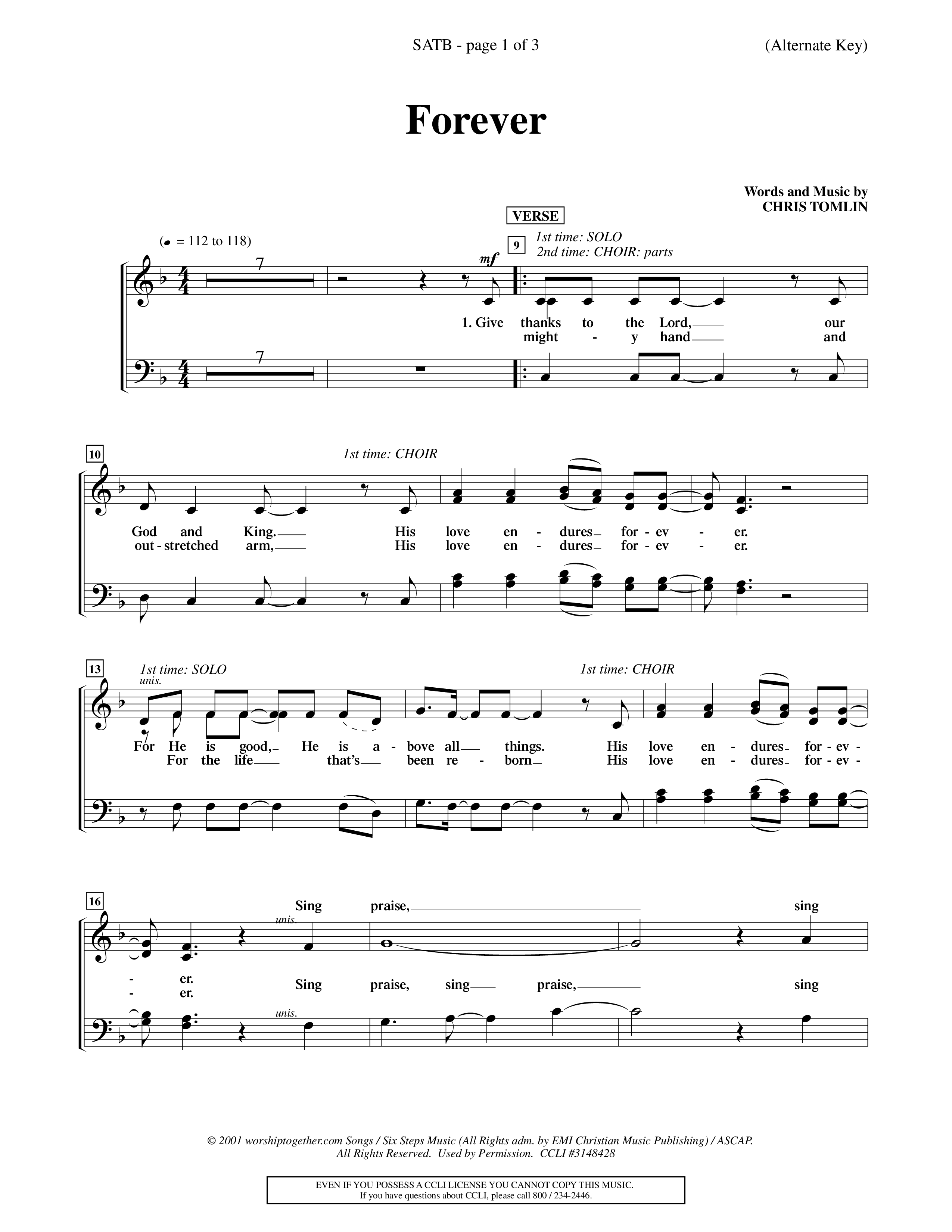 Forever (Choral Anthem SATB) Choir Sheet (SATB) (Word Music Choral / Orch. David Winkler)