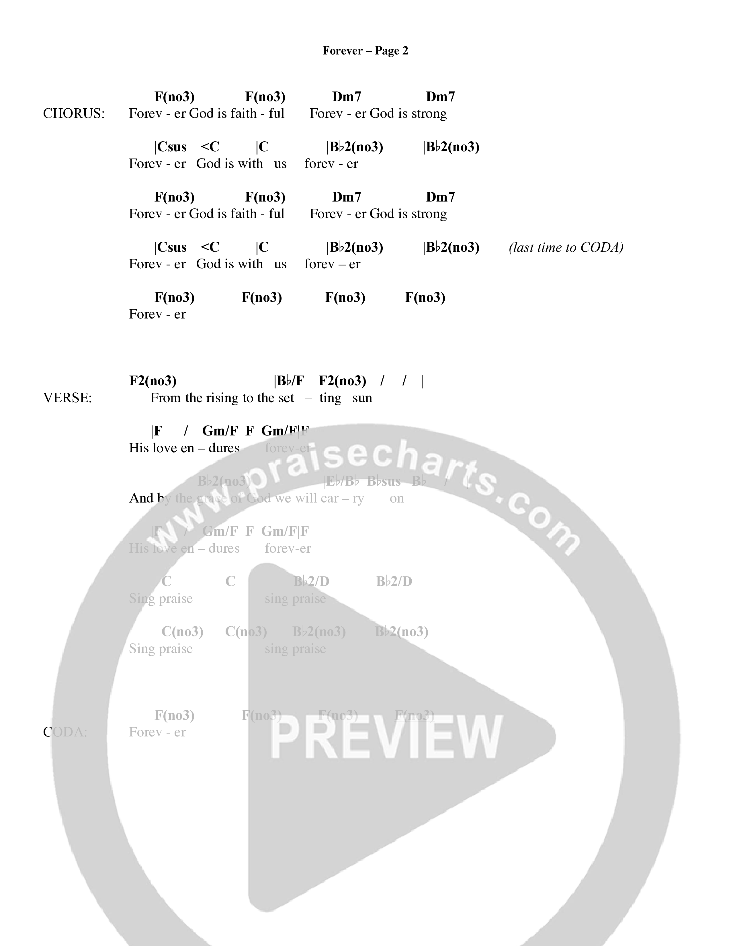 Forever (Choral Anthem SATB) Chords & Lyrics (Word Music Choral / Orch. David Winkler)