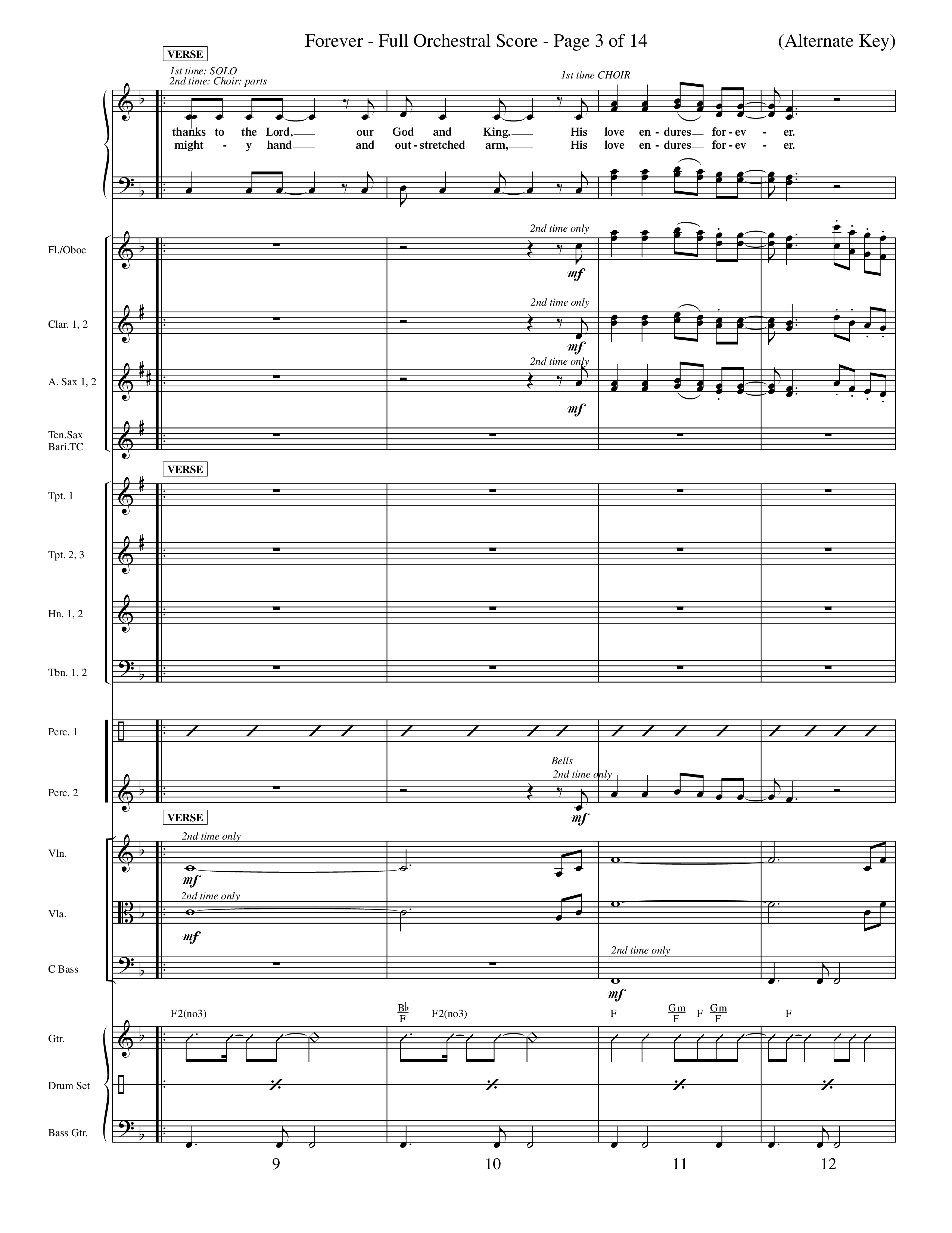 Forever (Choral Anthem SATB) Orchestration (Word Music Choral / Orch. David Winkler)