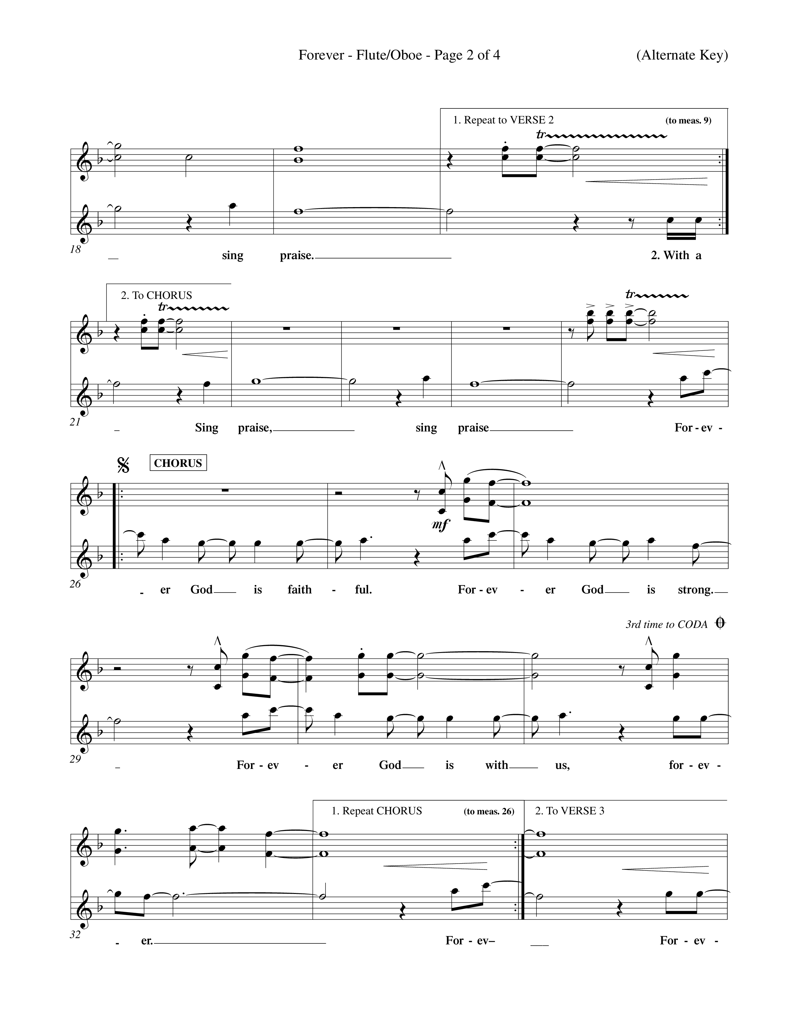 Forever (Choral Anthem SATB) Flute/Oboe (Word Music Choral / Orch. David Winkler)
