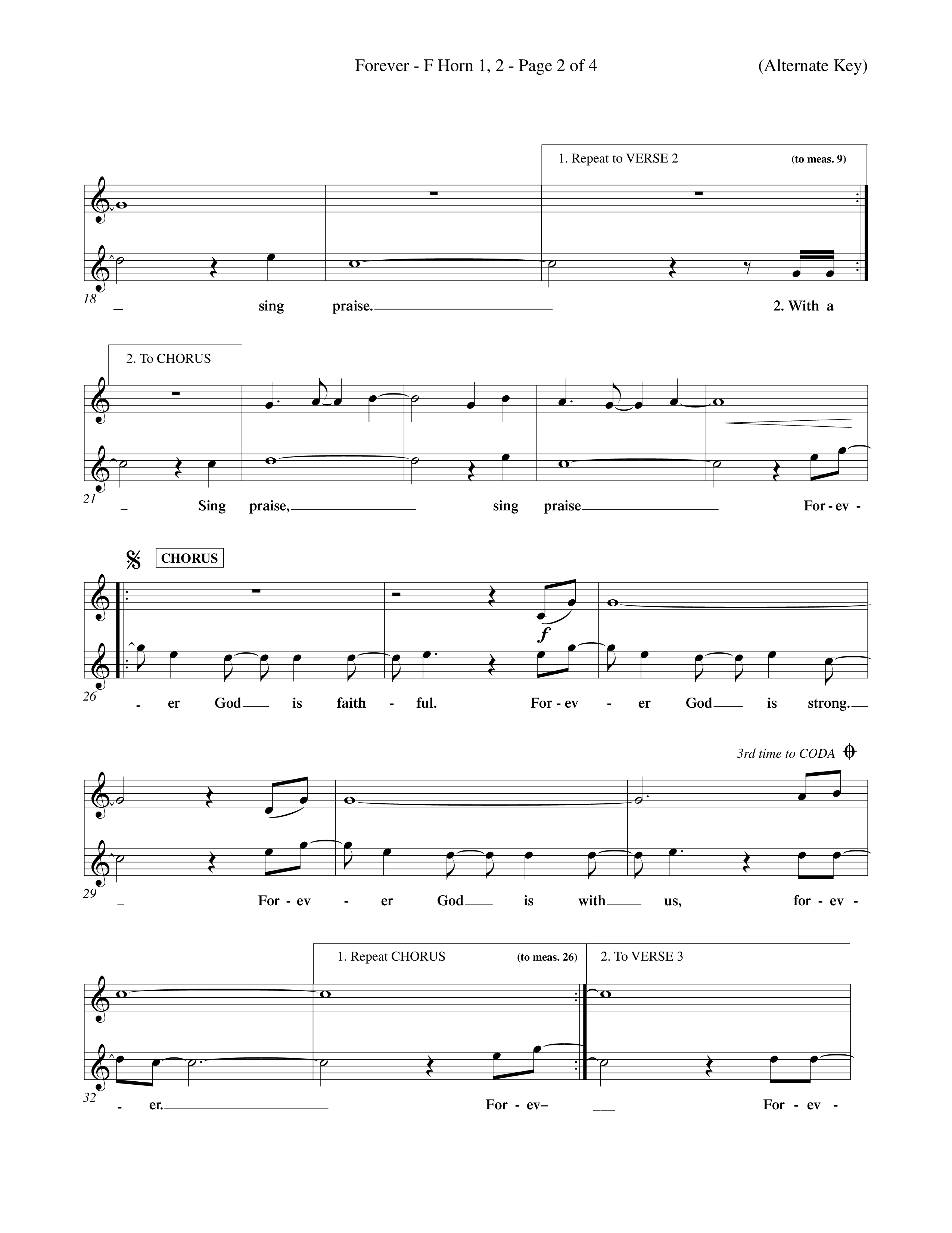 Forever (Choral Anthem SATB) French Horn (Word Music Choral / Orch. David Winkler)