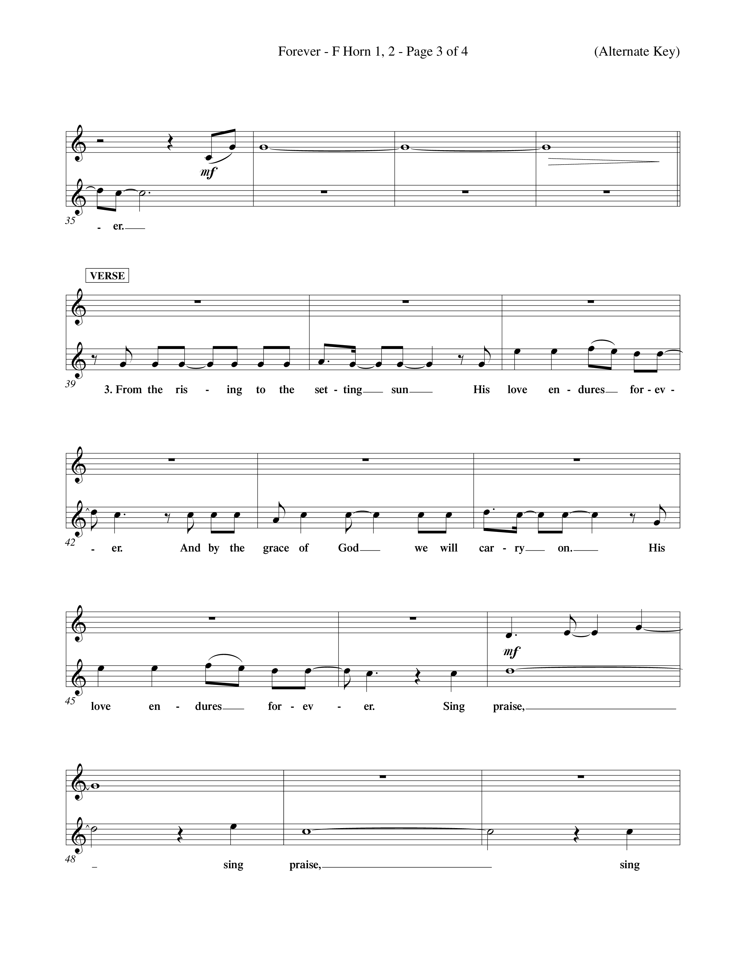 Forever (Choral Anthem SATB) French Horn (Word Music Choral / Orch. David Winkler)