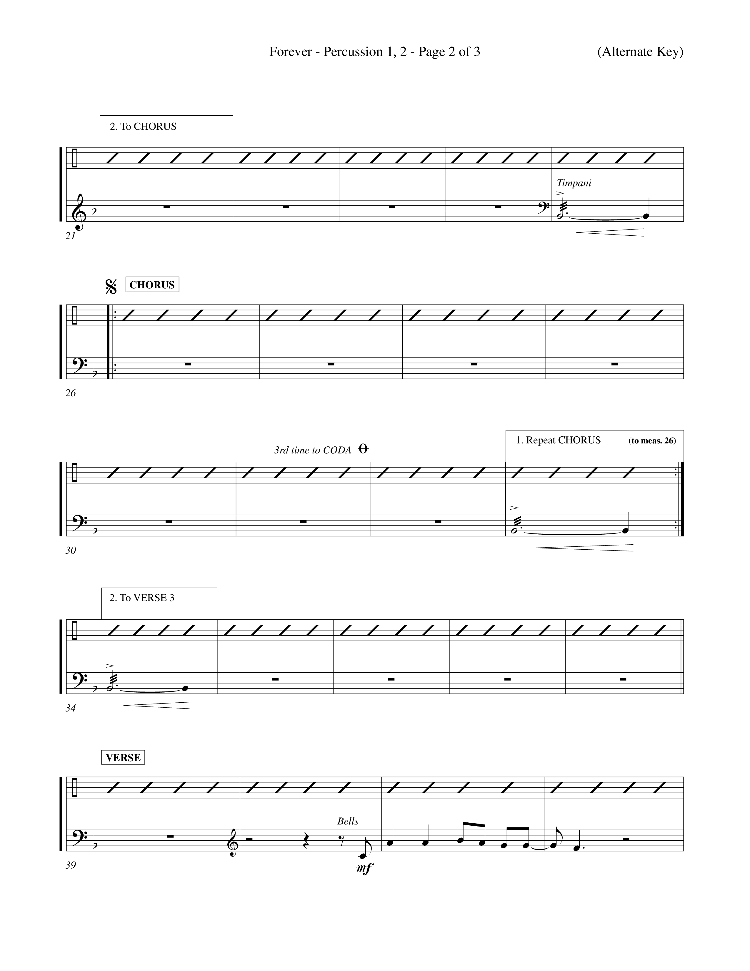 Forever (Choral Anthem SATB) Percussion 1/2 (Word Music Choral / Orch. David Winkler)