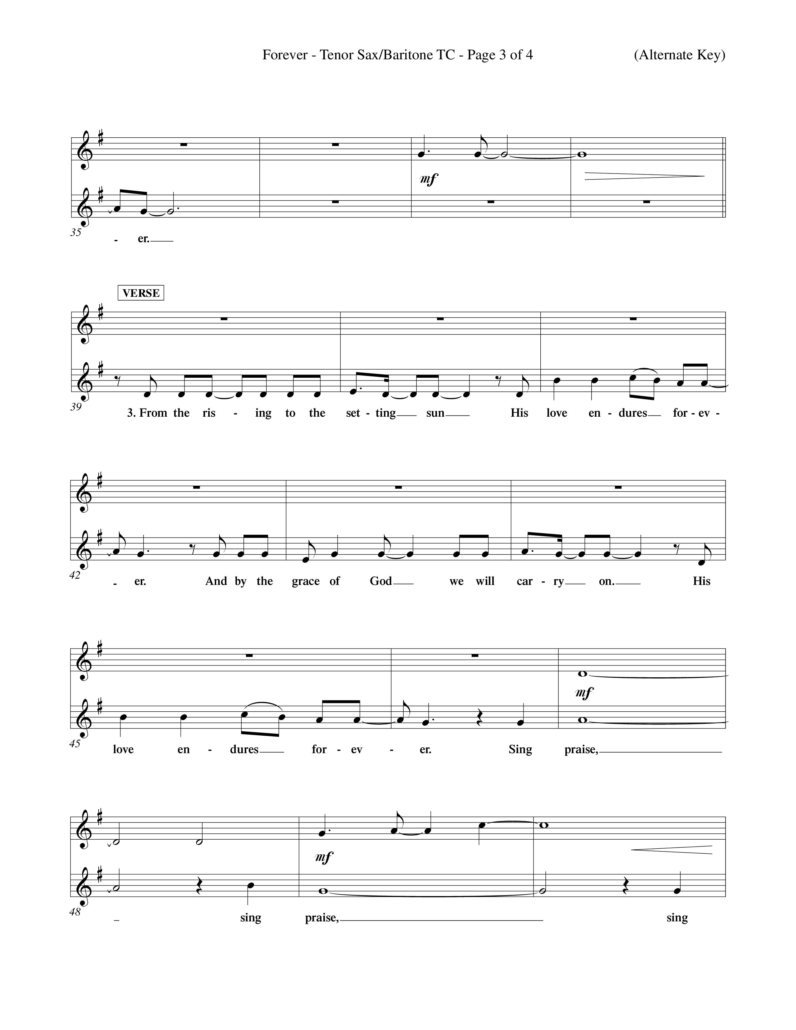 Forever (Choral Anthem SATB) Tenor Sax/Baritone T.C. (Word Music Choral / Orch. David Winkler)