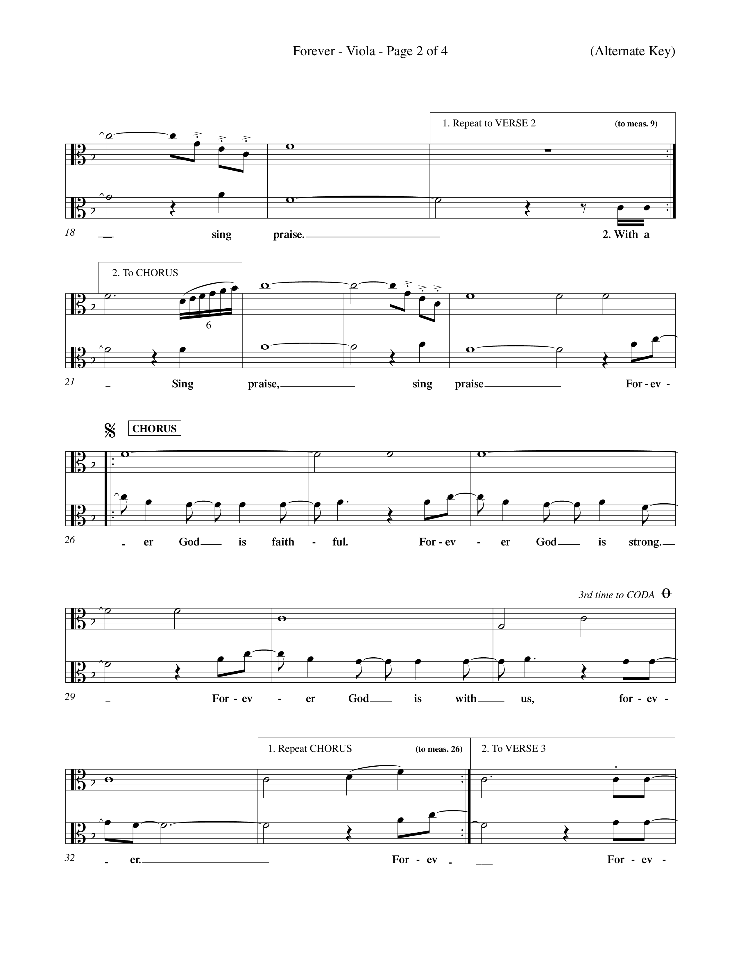 Forever (Choral Anthem SATB) Viola (Word Music Choral / Orch. David Winkler)