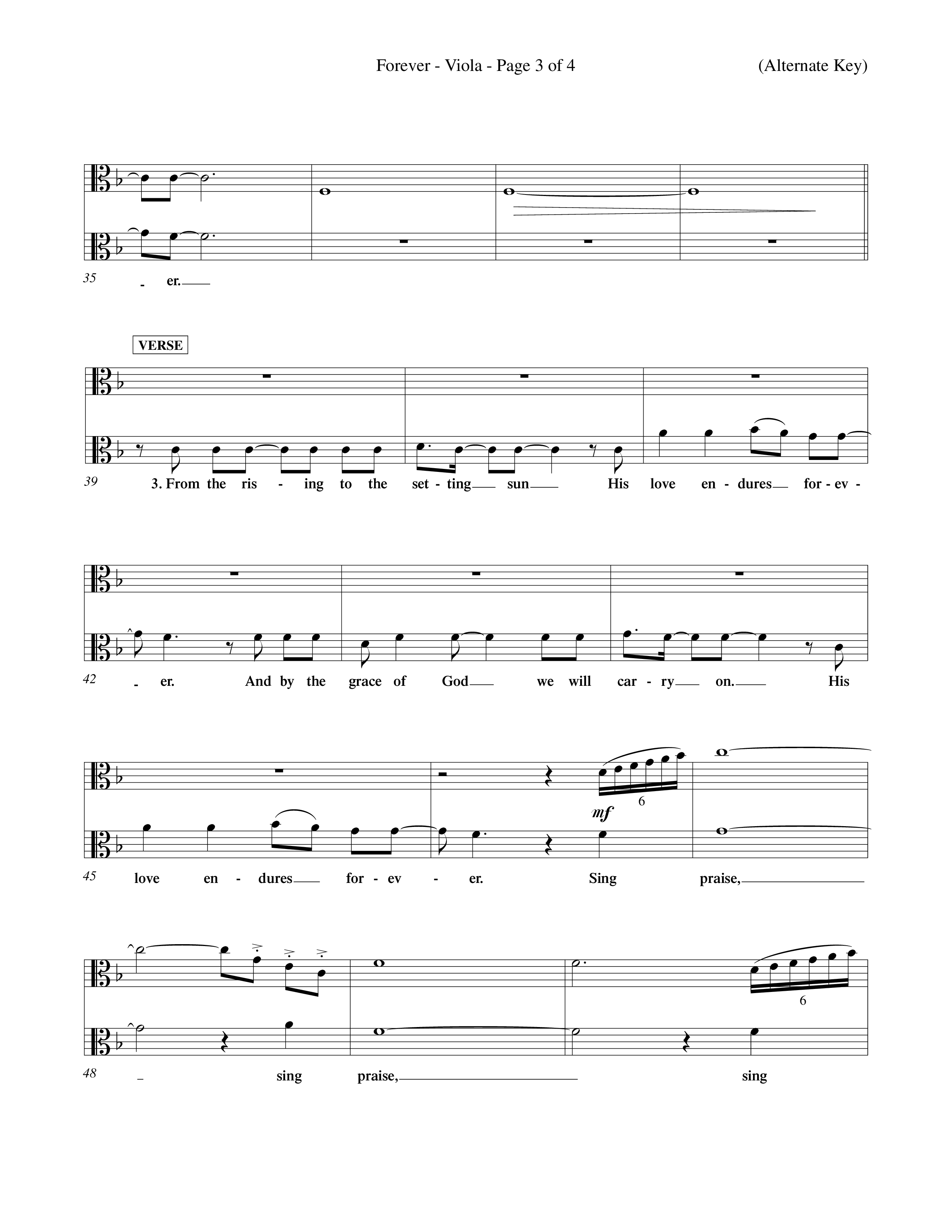 Forever (Choral Anthem SATB) Viola (Word Music Choral / Orch. David Winkler)