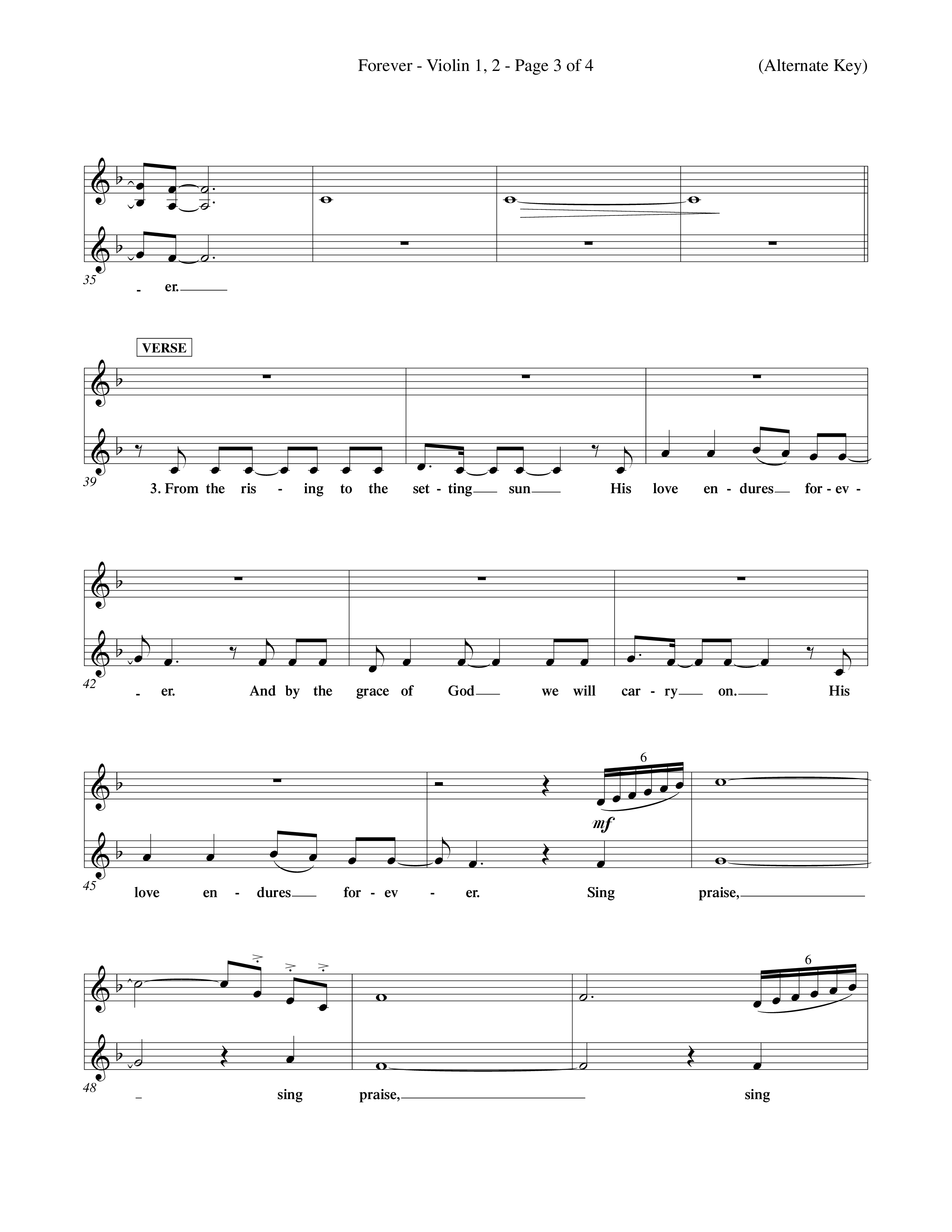 Forever (Choral Anthem SATB) Violin 1/2 (Word Music Choral / Orch. David Winkler)