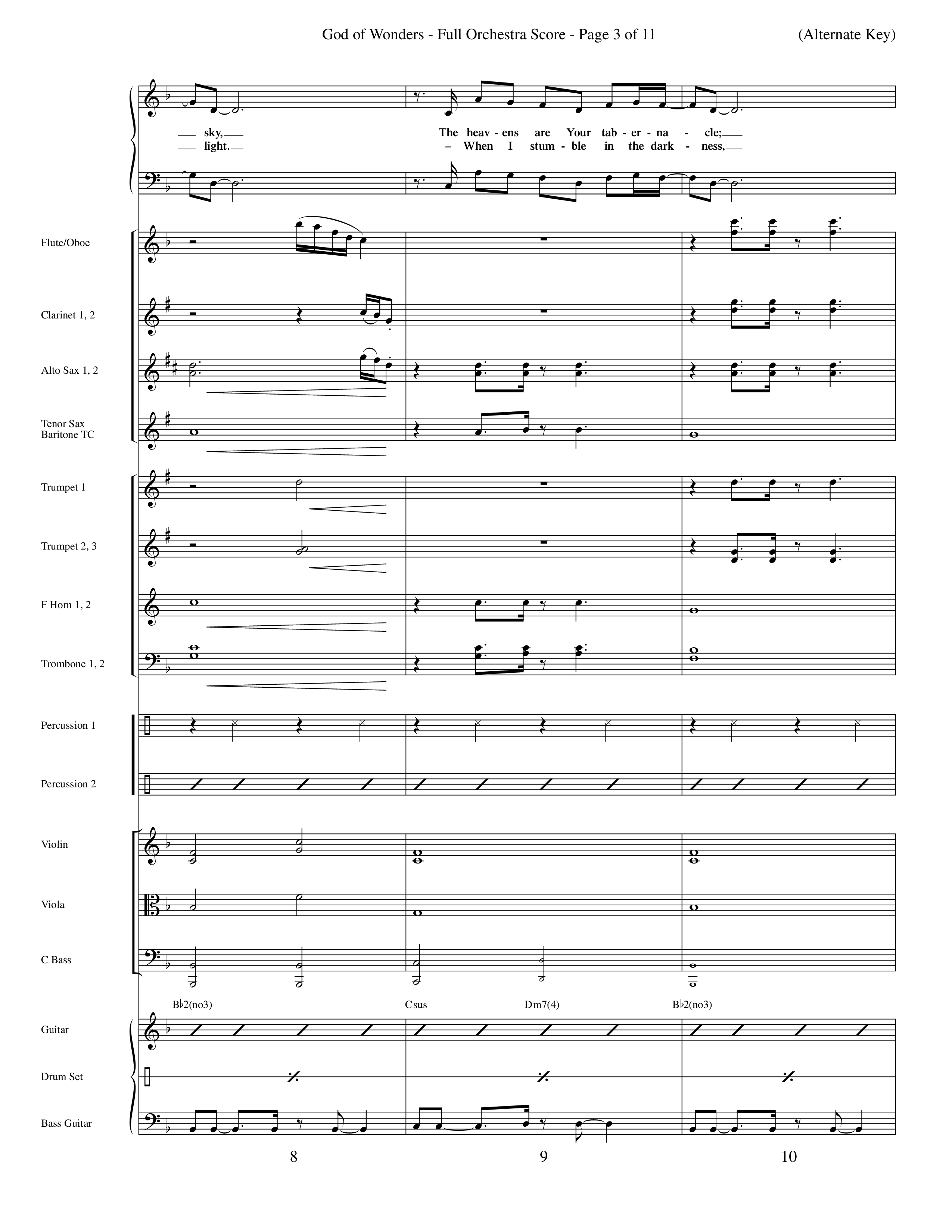 God Of Wonders (Choral Anthem SATB) Orchestration (Word Music Choral / Orch. Tom Payne)