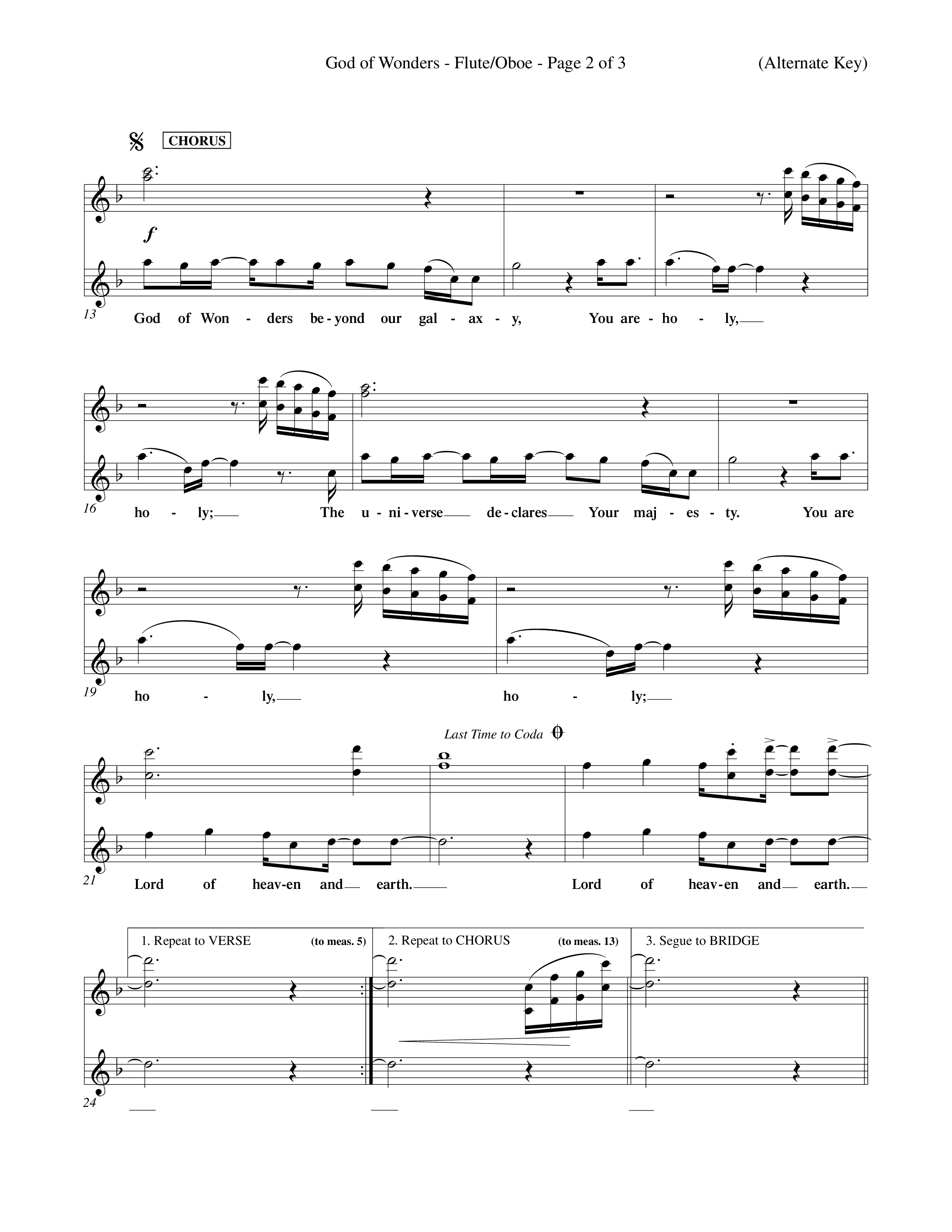 God Of Wonders (Choral Anthem SATB) Flute/Oboe (Word Music Choral / Orch. Tom Payne)