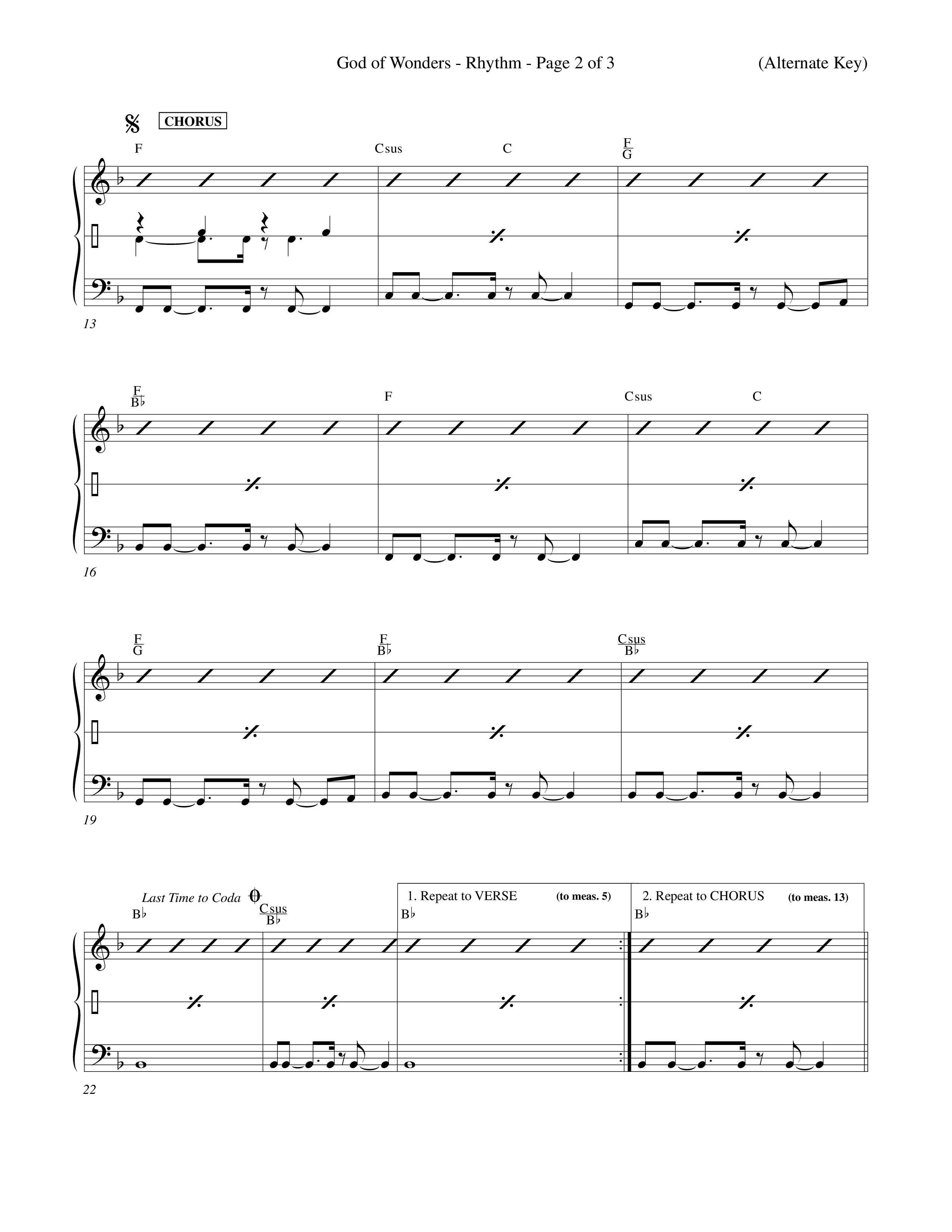 God Of Wonders (Choral Anthem SATB) Rhythm Chart (Word Music Choral / Orch. Tom Payne)