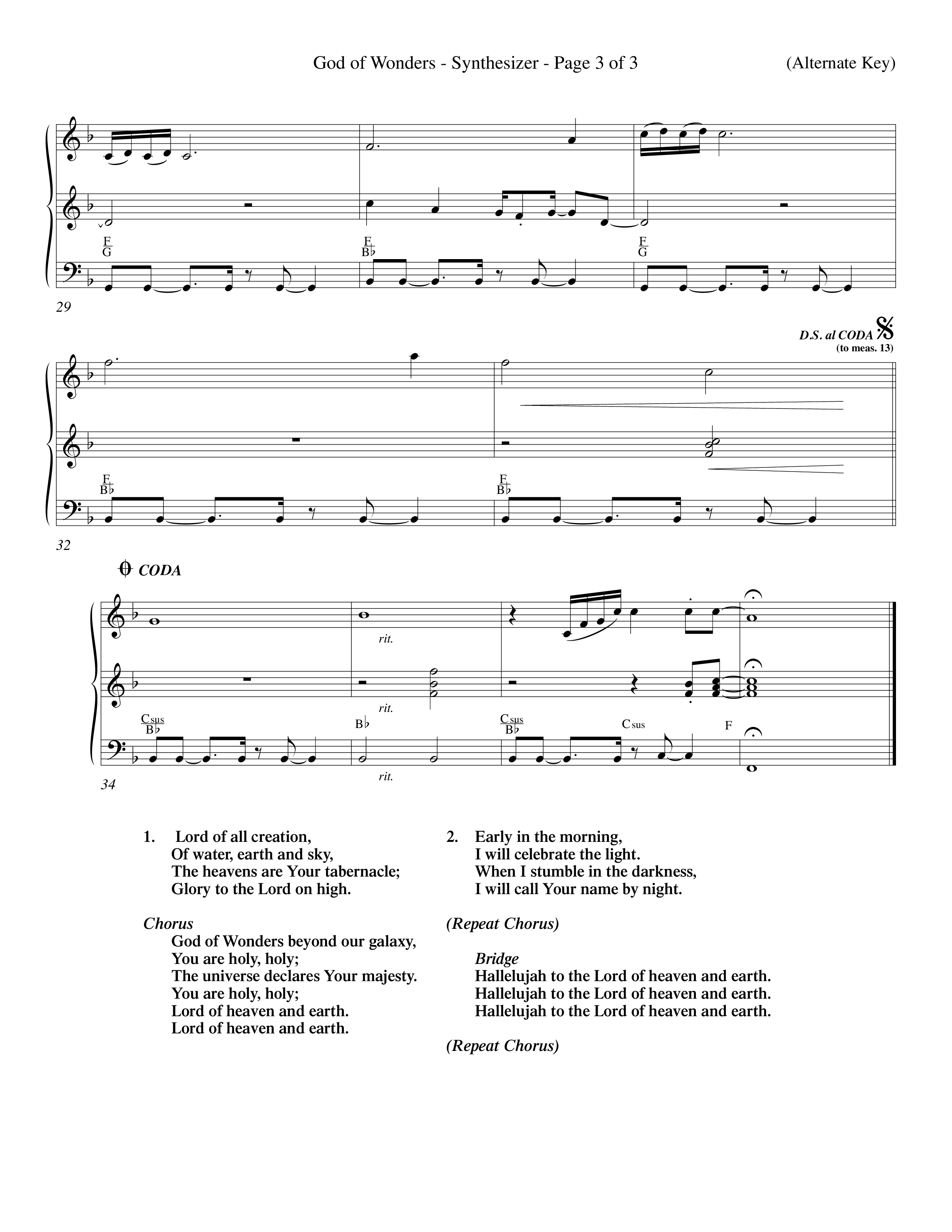 God Of Wonders (Choral Anthem SATB) Synth (Word Music Choral / Orch. Tom Payne)