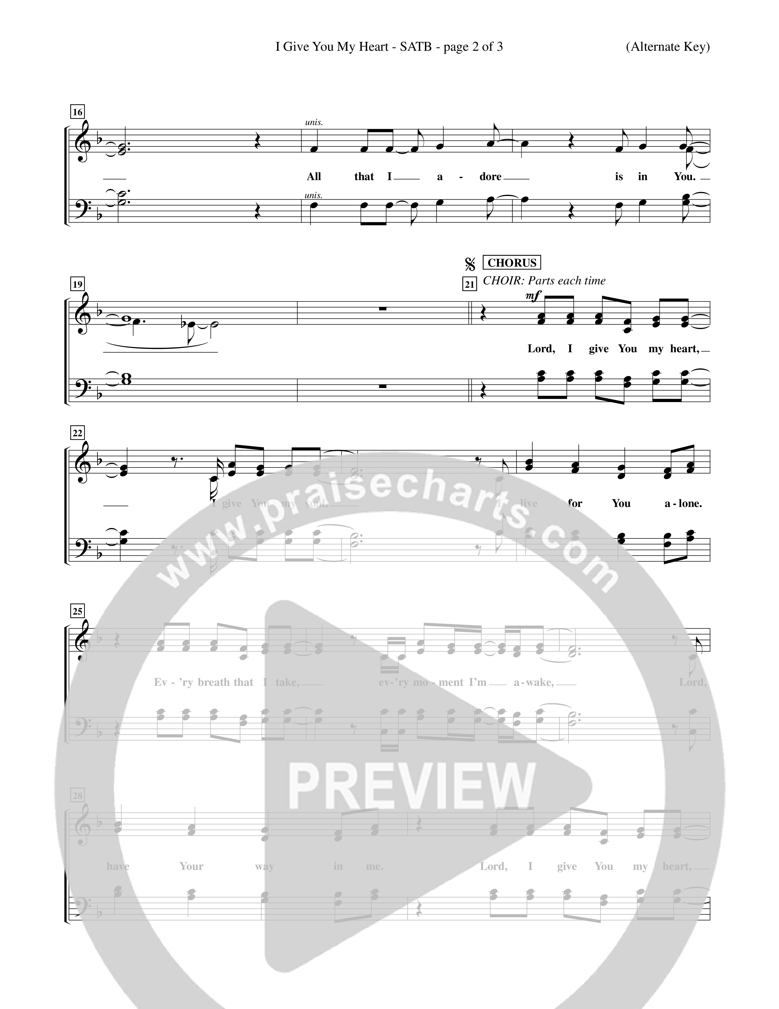 I Give You My Heart (Choral Anthem SATB) Choir Sheet (SATB) (Word Music Choral / Orch. Michael Lawrence)