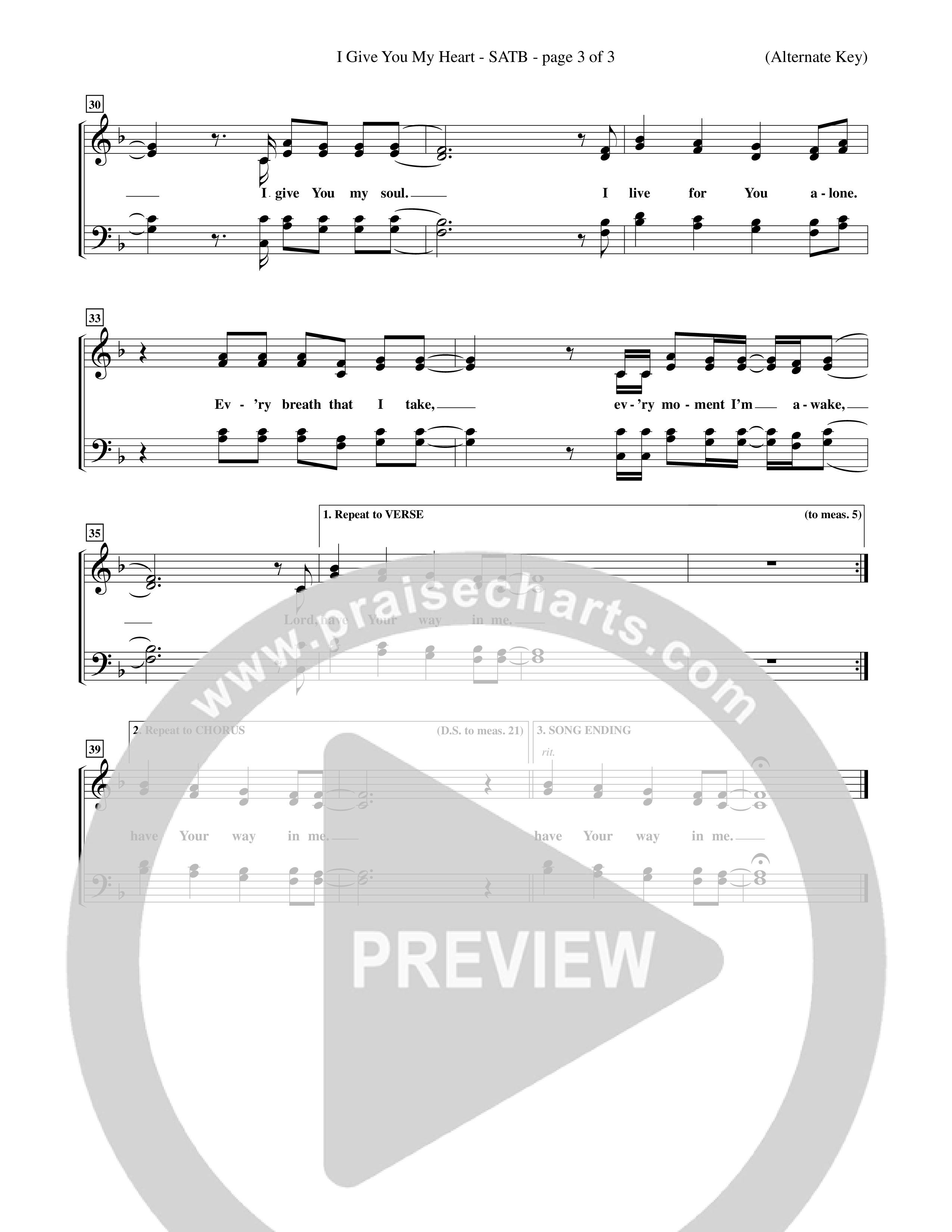 I Give You My Heart (Choral Anthem SATB) Choir Sheet (SATB) (Word Music Choral / Orch. Michael Lawrence)