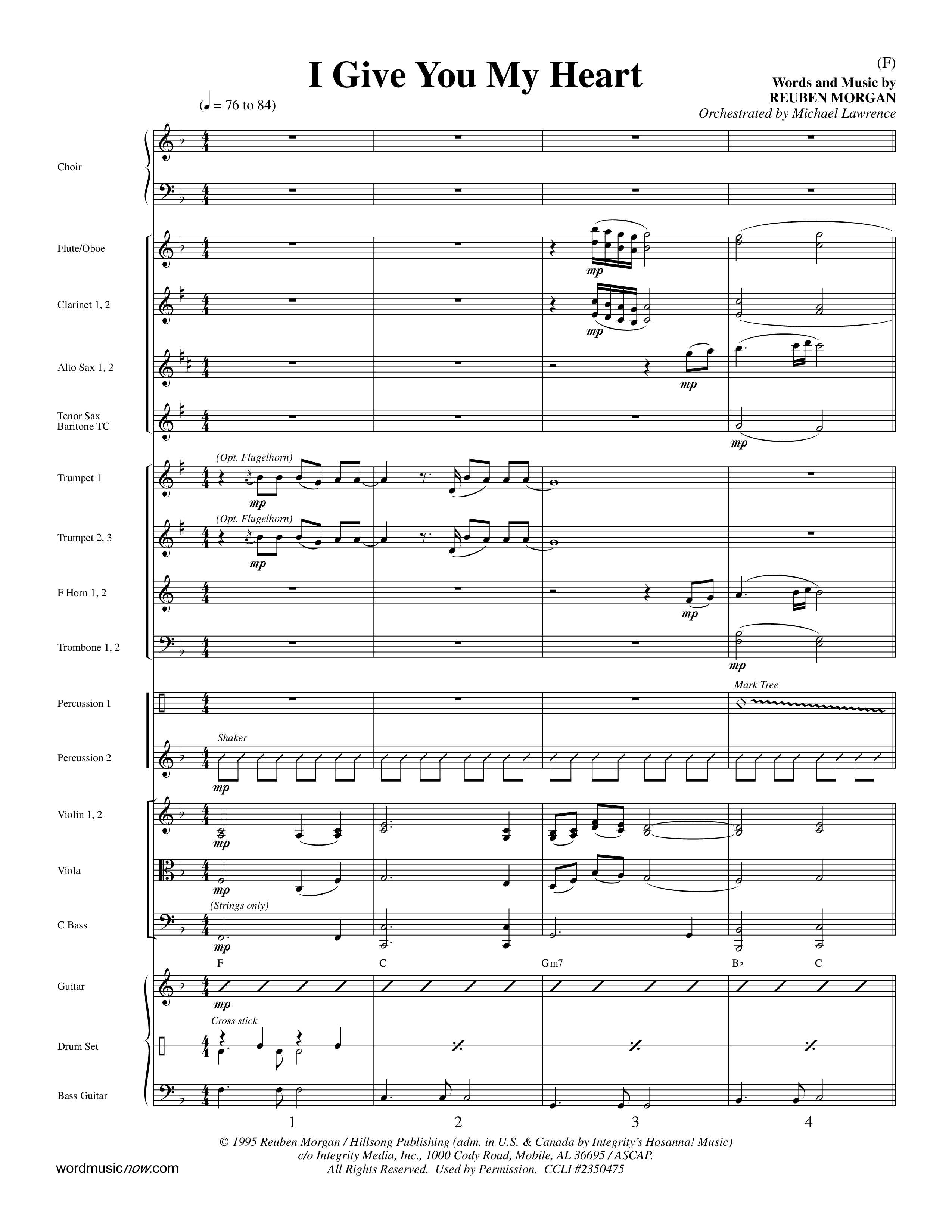I Give You My Heart (Choral Anthem SATB) Conductor's Score (Word Music Choral / Orch. Michael Lawrence)