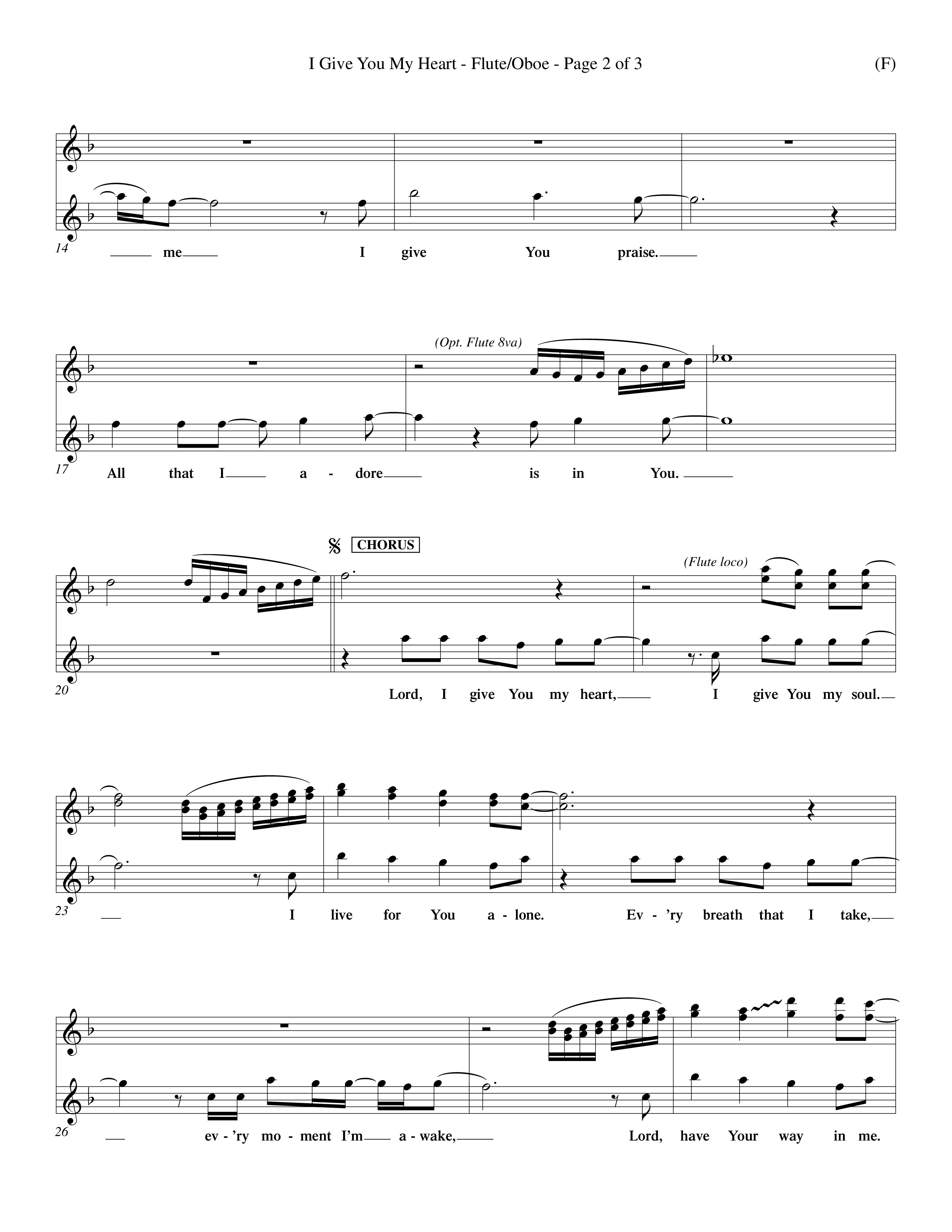 I Give You My Heart (Choral Anthem SATB) Flute/Oboe (Word Music Choral / Orch. Michael Lawrence)