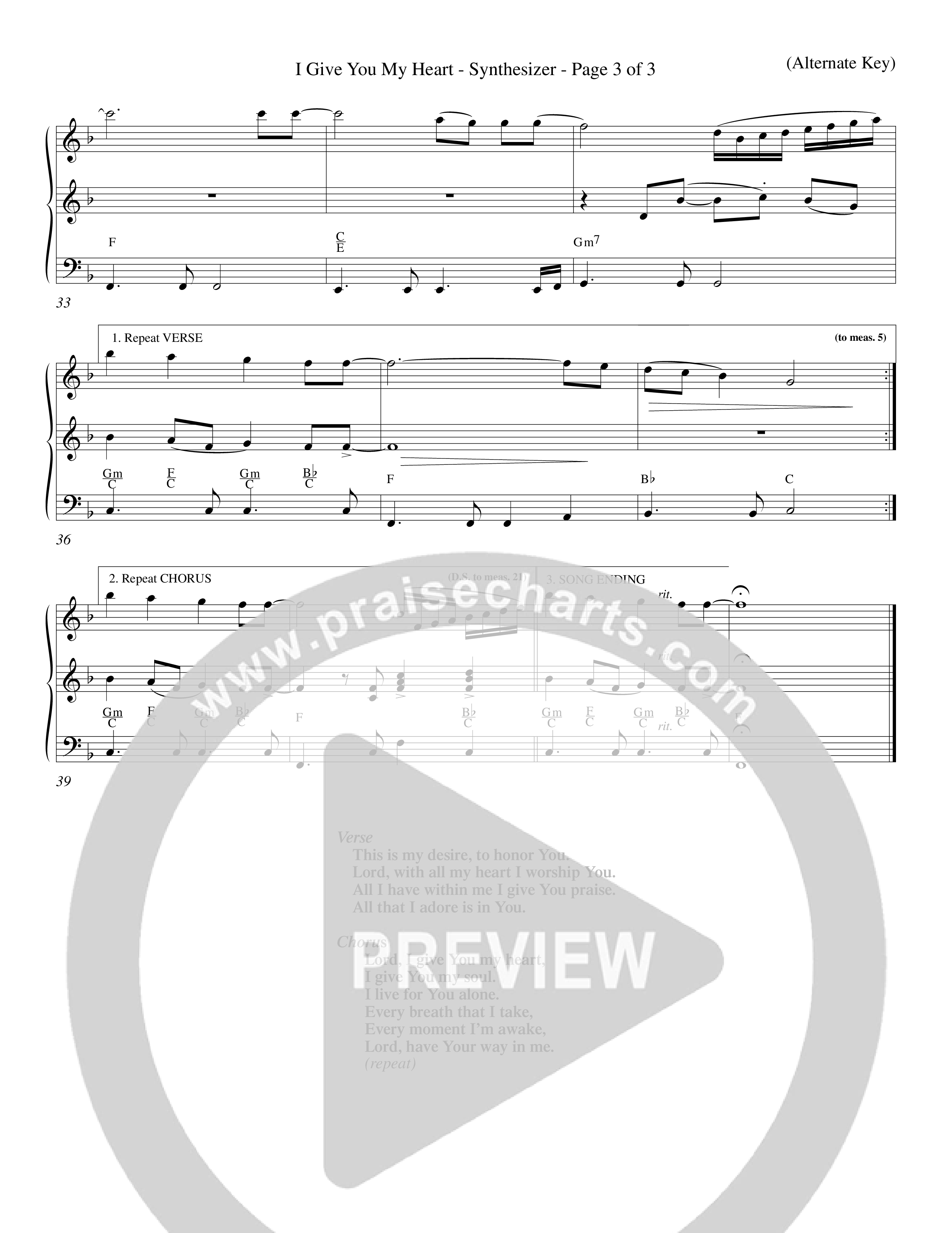 I Give You My Heart (Choral Anthem SATB) Synth (Word Music Choral / Orch. Michael Lawrence)