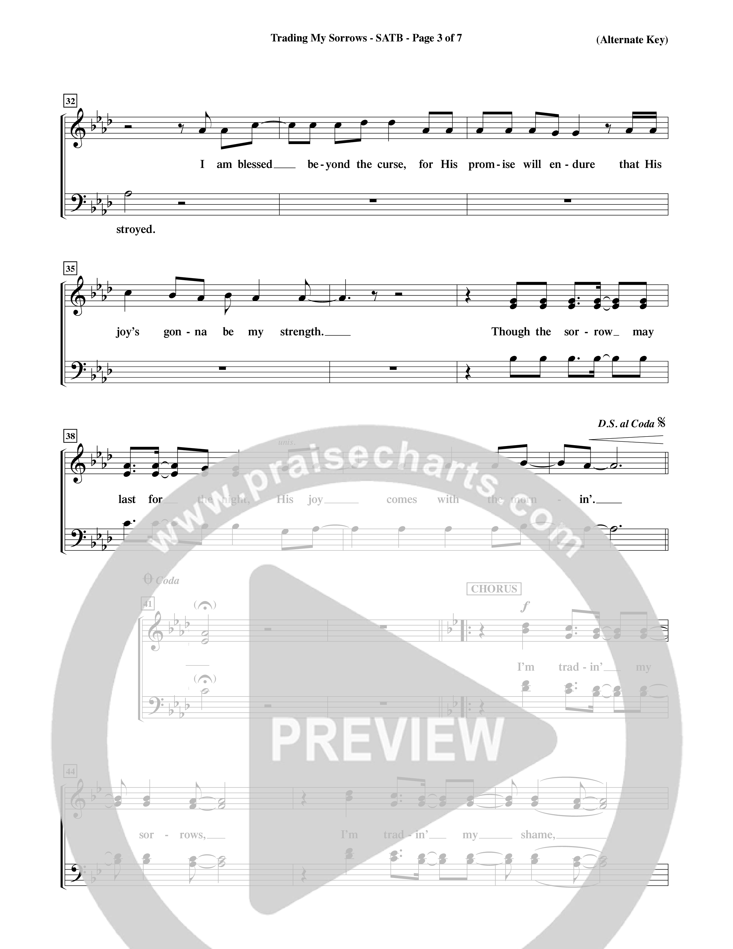 Trading My Sorrows (Choral Anthem SATB) Choir Sheet (SATB) (Word Music Choral / Orch. Tim Cates / Orch. Keith Christopher)