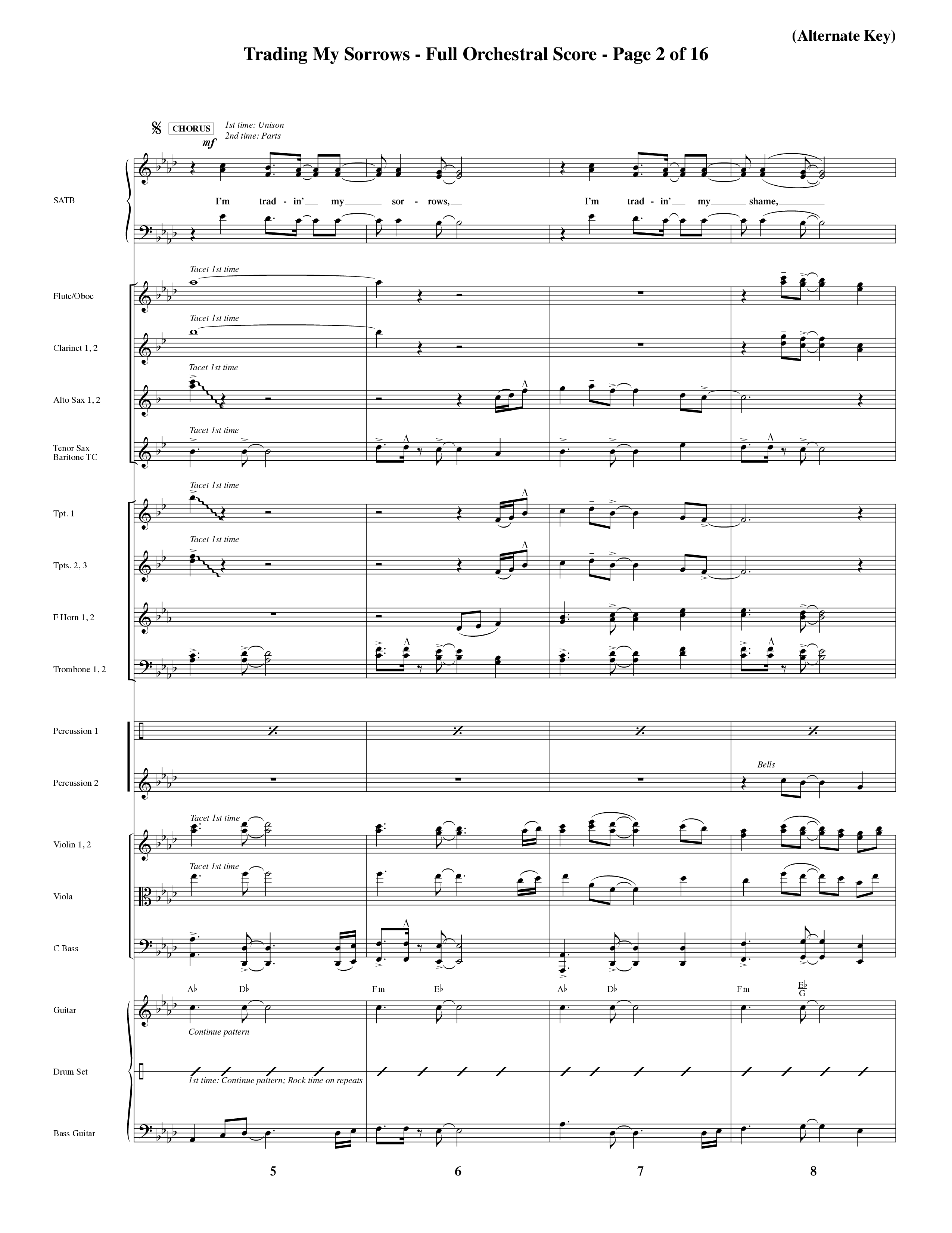 Trading My Sorrows (Choral Anthem SATB) Conductor's Score (Word Music Choral / Orch. Tim Cates / Orch. Keith Christopher)