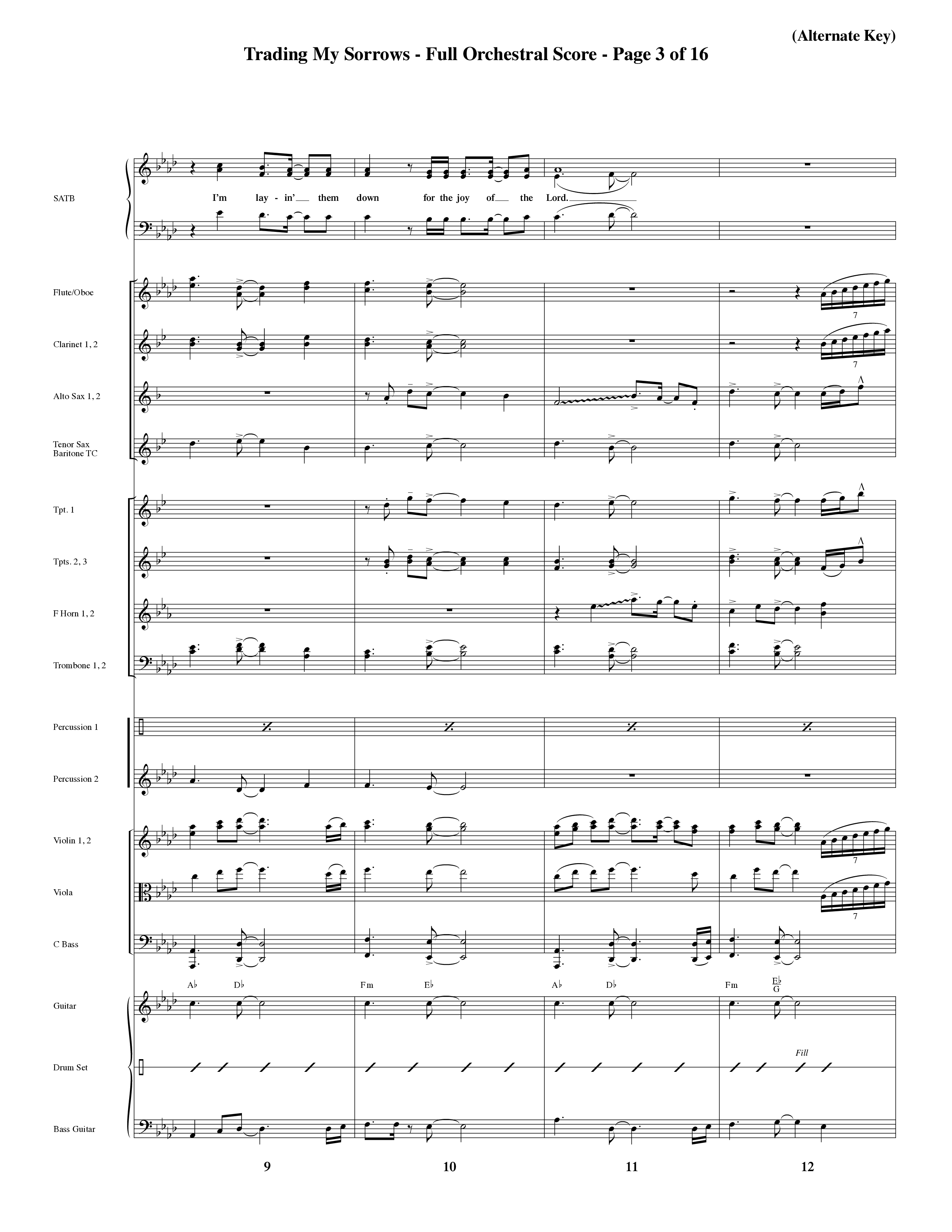 Trading My Sorrows (Choral Anthem SATB) Conductor's Score (Word Music Choral / Orch. Tim Cates / Orch. Keith Christopher)