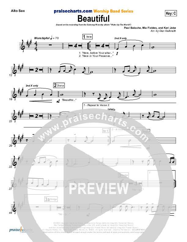 Beautiful Alto Sax (Gateway Worship)