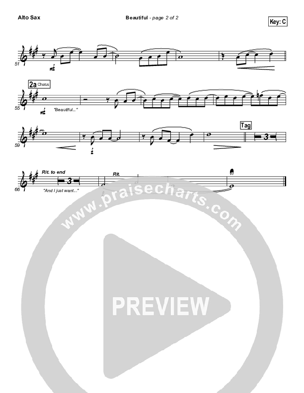 Beautiful Alto Sax (Gateway Worship)