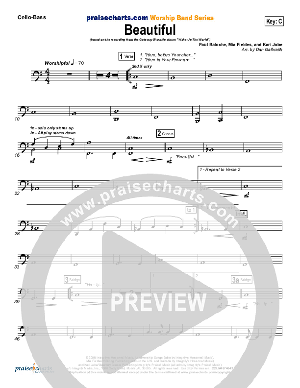 Beautiful Cello/Bass (Gateway Worship)