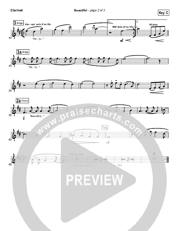 Beautiful Clarinet (Gateway Worship)