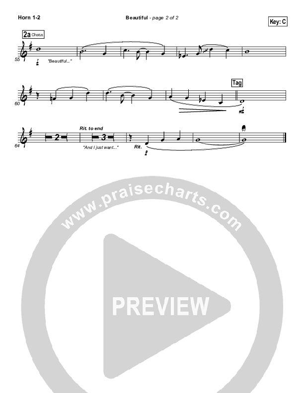 Beautiful French Horn 1/2 (Gateway Worship)