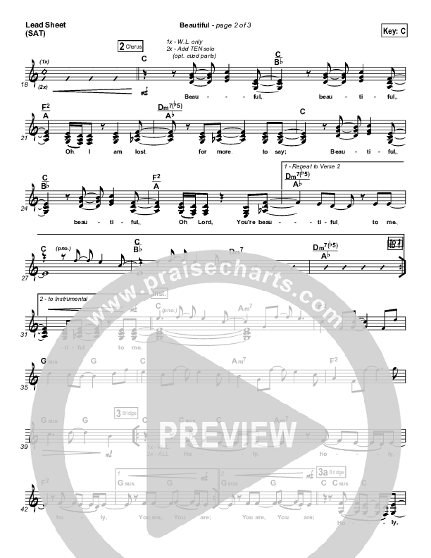 Beautiful Lead Sheet (Gateway Worship)