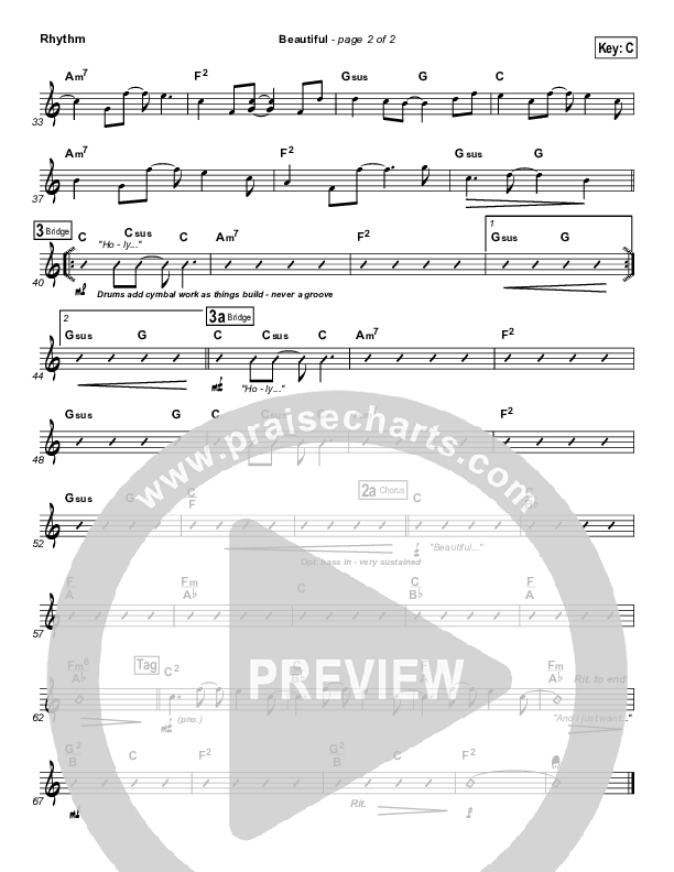 Beautiful Rhythm Chart (Gateway Worship)