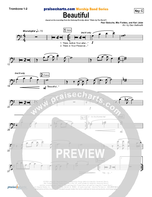 Beautiful Trombone 1/2 (Gateway Worship)