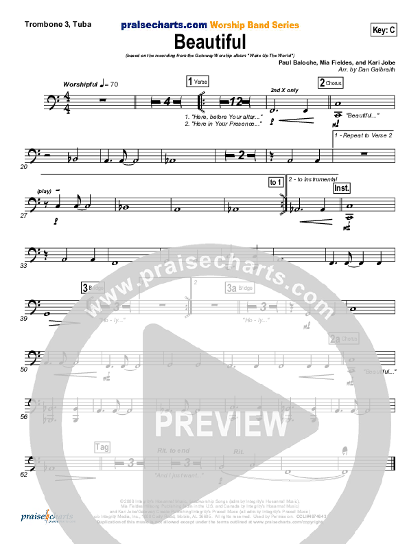 Beautiful Trombone 3/Tuba (Gateway Worship)