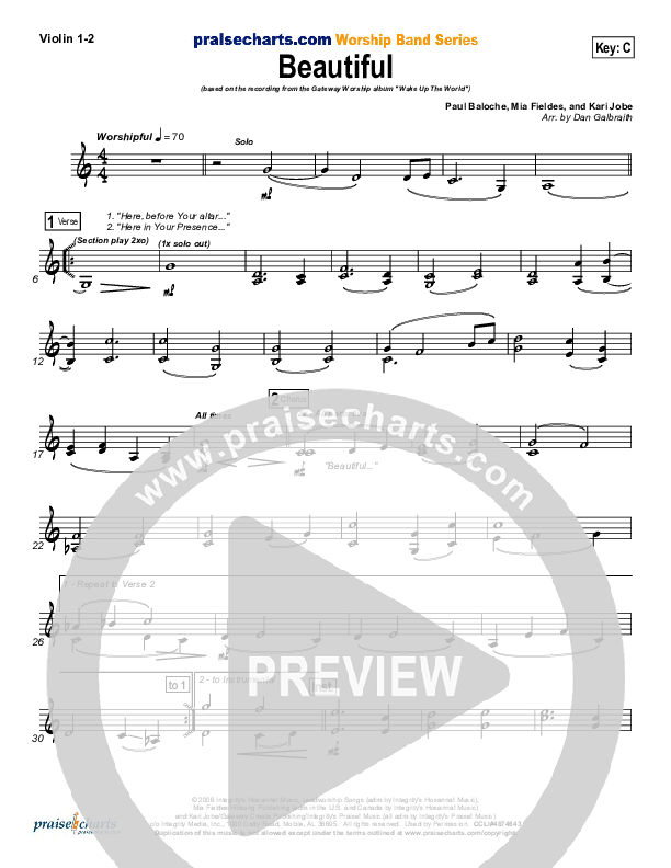 Beautiful Violin 1/2 (Gateway Worship)